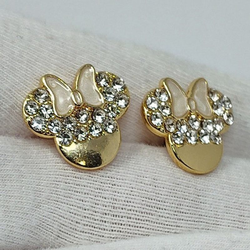 Disney Disney x BaubleBar Minnie Mouse Gold Tone Stud Earrings Size ONE SIZE - 3 Thumbnail