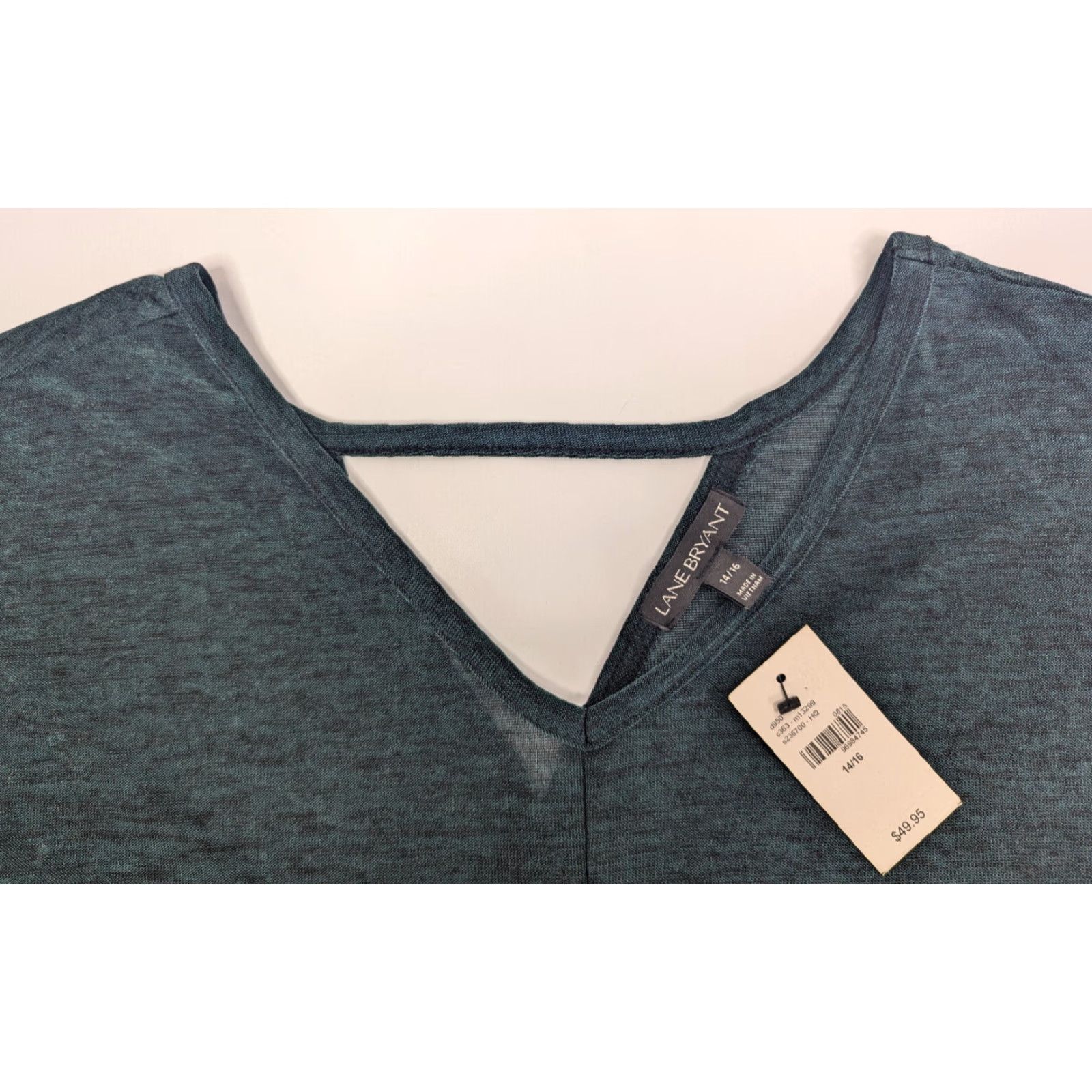 Vintage NWT Lane Bryant Emerald Green Dolman Sleeve V-Neck Top Back Keyhole Size 14/16 Size XL / US 12-14 / IT 48-50 - 6 Thumbnail