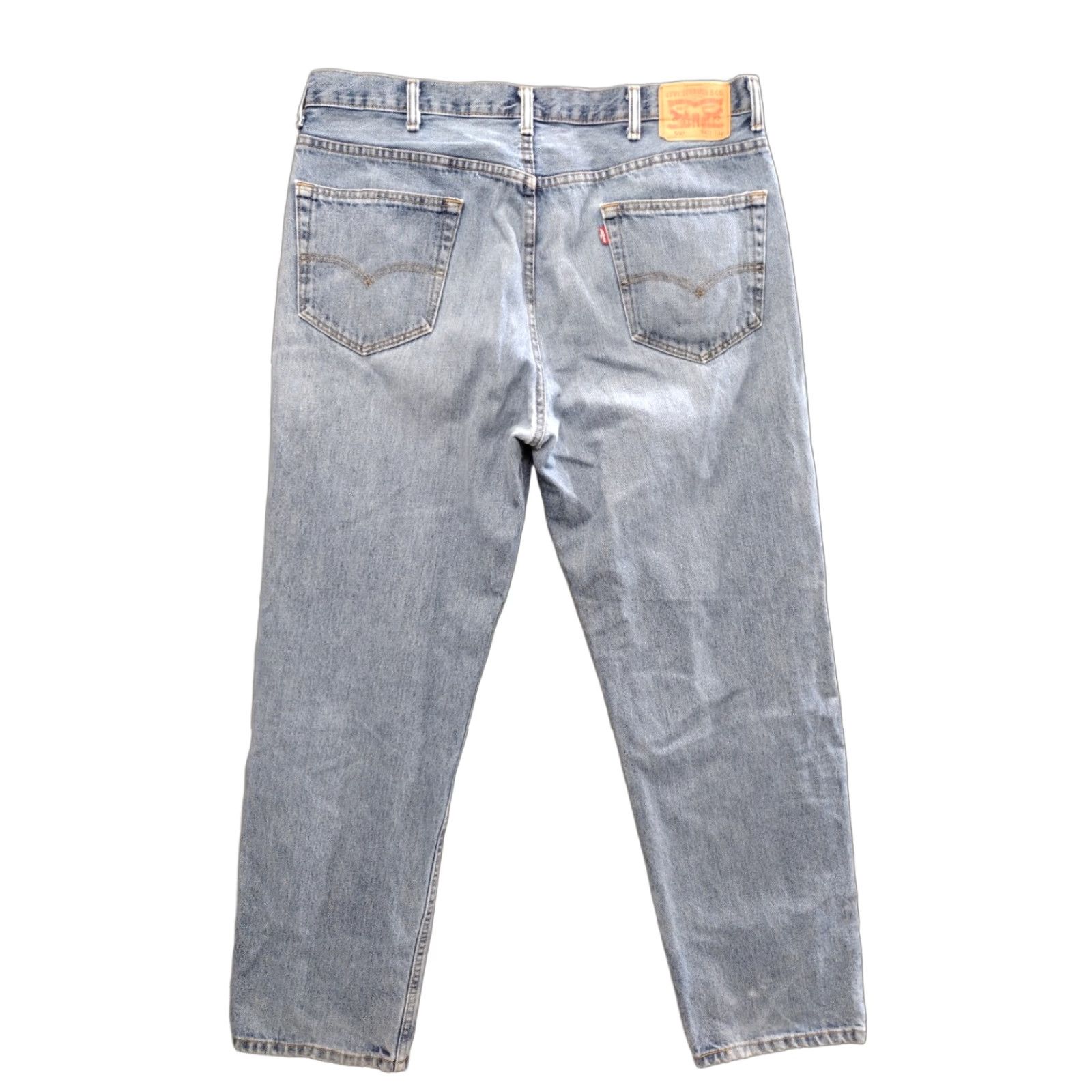 Levi's Levi's 550 Jeans Men's Light Wash Denim Regular Fit 38x44 Blue Cotton Blend 5-Pocket Zipper Button Closure Vintage 90s Theme) Size US 38 / EU 54 - 1 Thumbnail