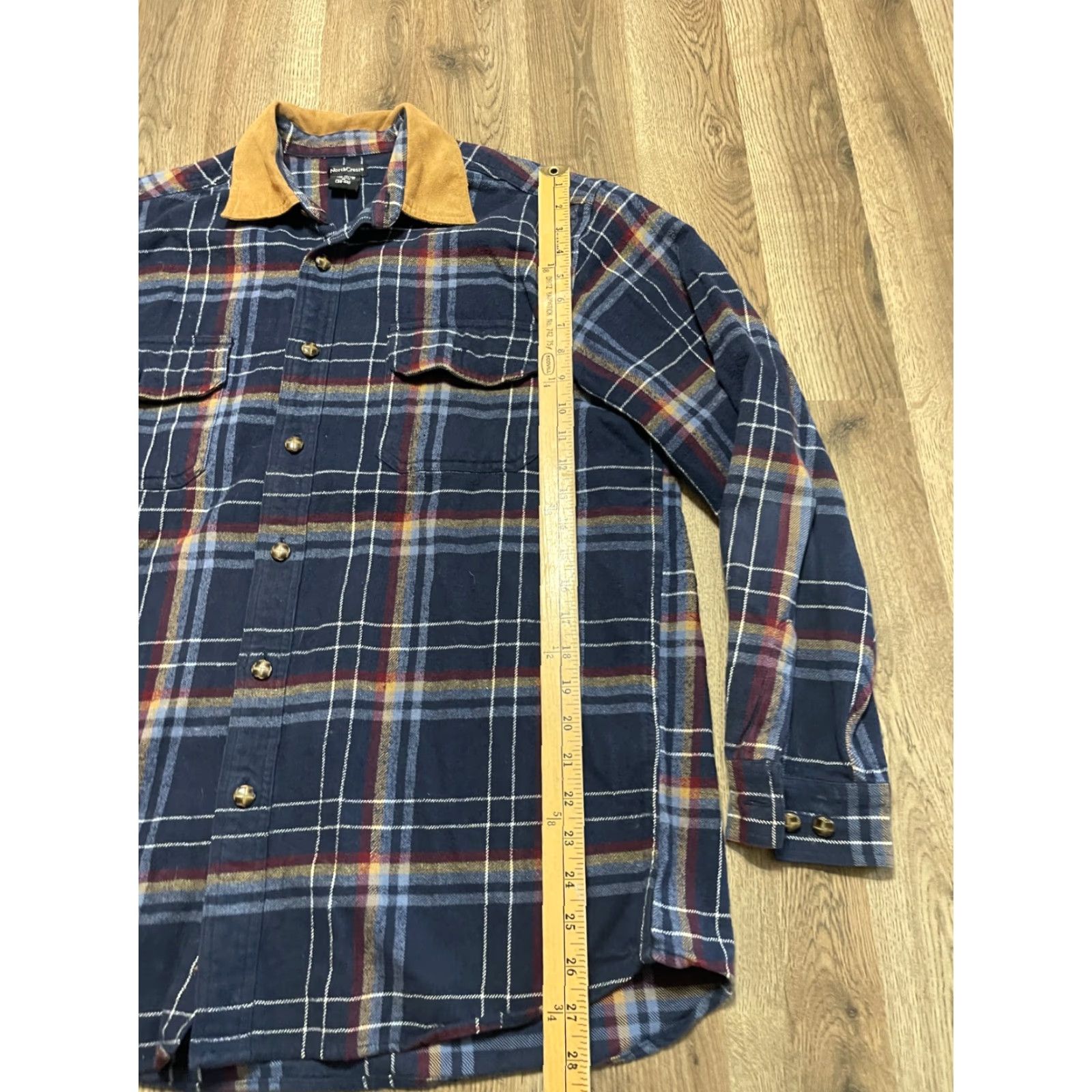 Vintage Northcrest Shirt Mens Medium Blue Yellow Purple Plaid Long Sleeve Button Up Shirt - Button-Up Casual Cotton Pockets Regular Fit N/A Vintage No N/A Size US M / EU 48-50 / 2 - 7 Thumbnail