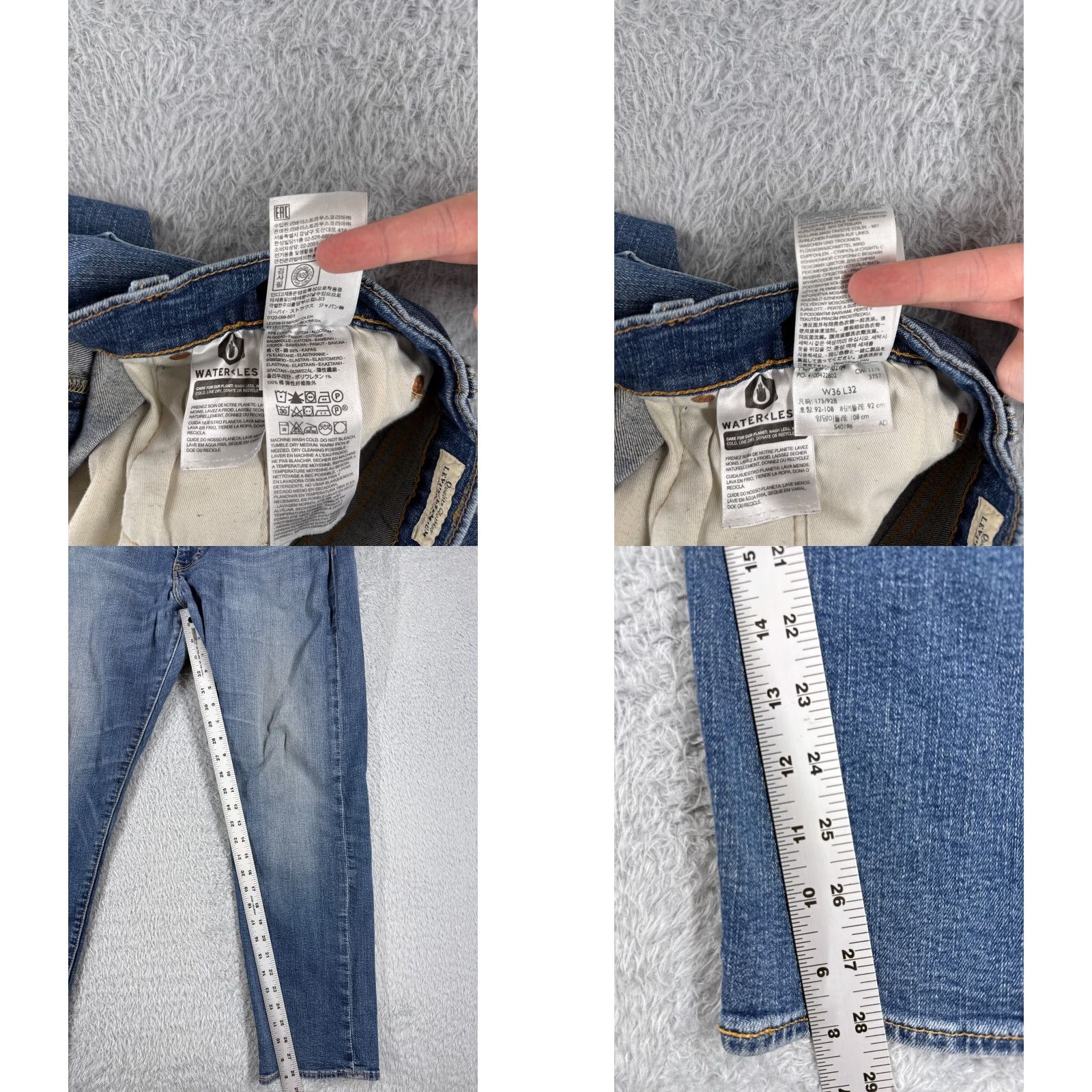 Levi's Levis Jeans Mens Slim 502 Denim Blue 36x28 Cotton Blend 5-Pocket Straight Size US 36 / EU 52 - 8 Thumbnail