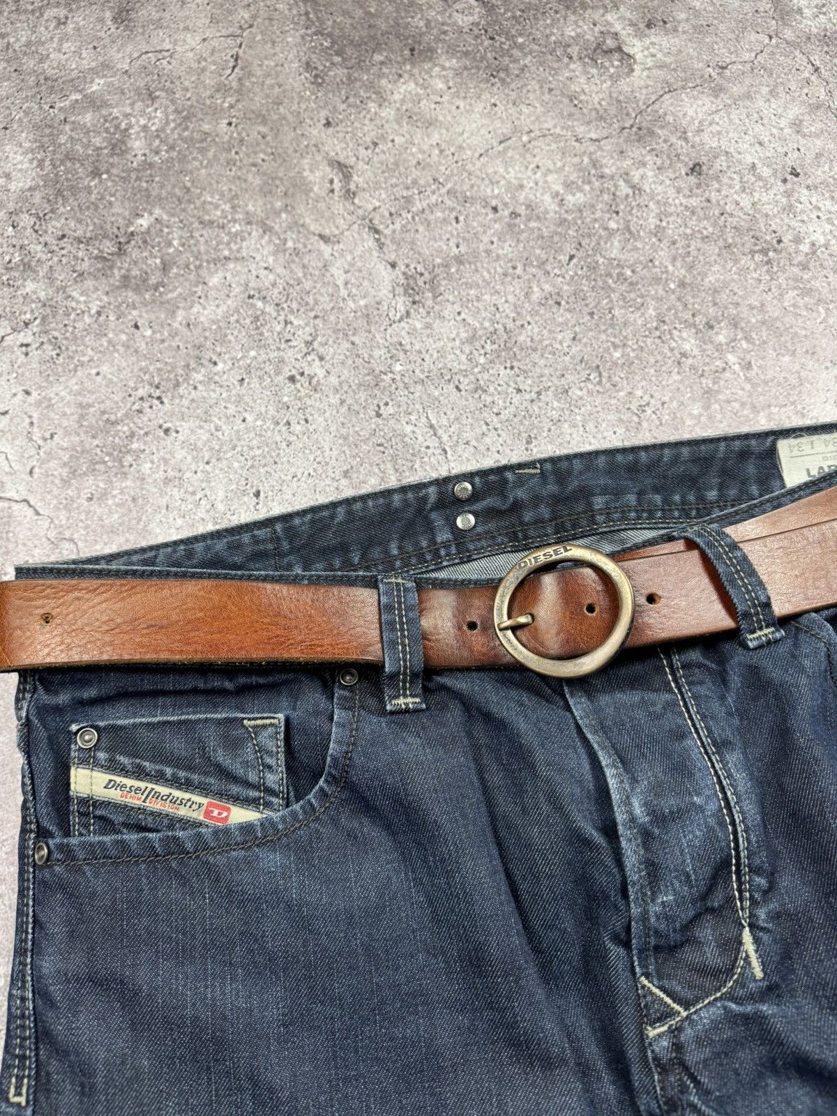 Diesel Vintage Diesel Leather Belt 90s Metal Letter Buckle Rare Y2K Size ONE SIZE - 2 Thumbnail