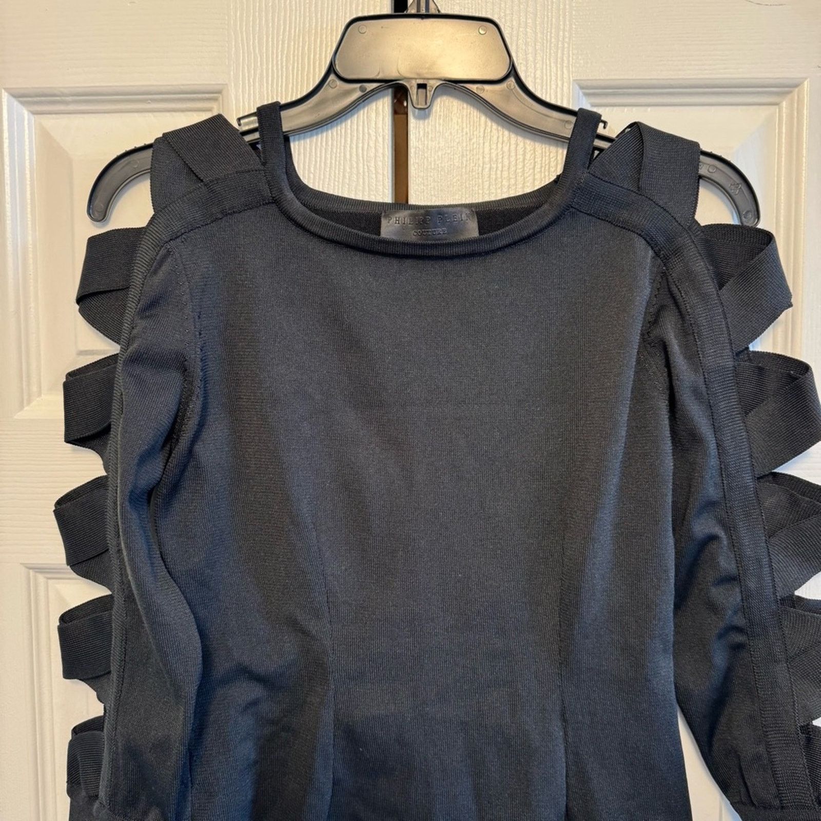 Philipp Plein Philipp Plein Black Cold Shoulder Dress, Size XS Size XS / US 0-2 / IT 36-38 - 4 Thumbnail