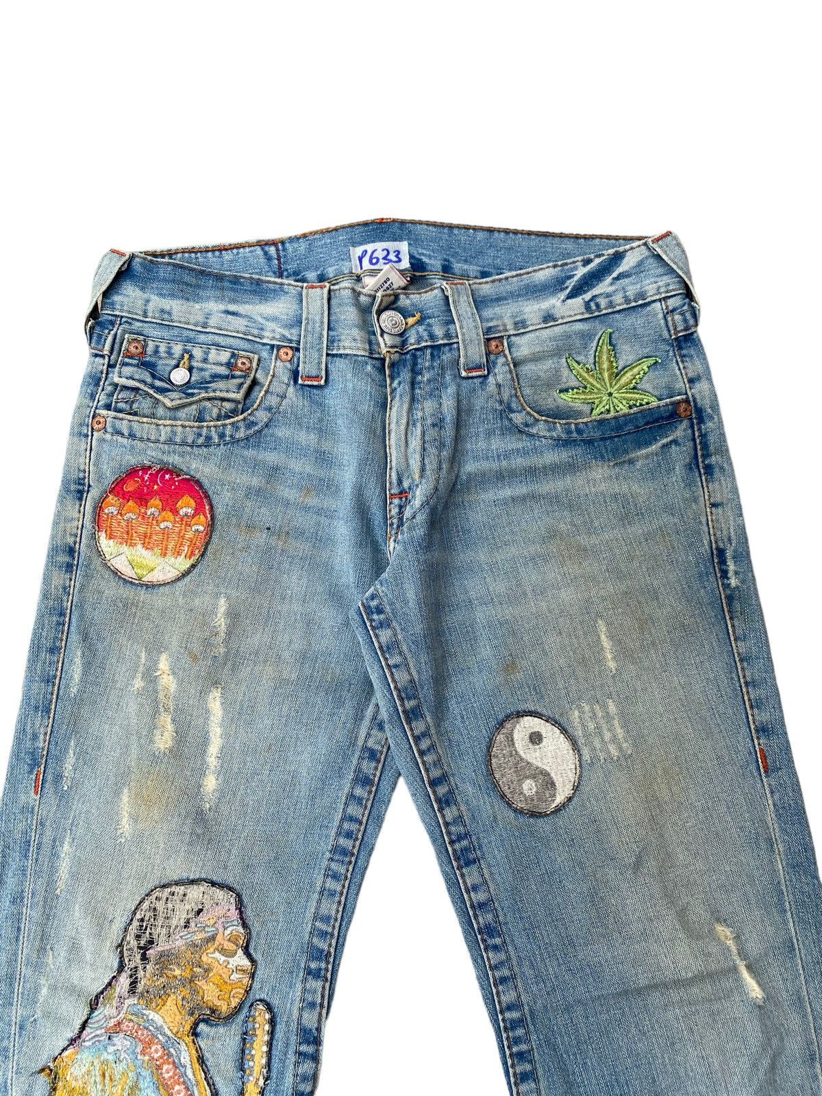 True Religion Vintage Collectible Item True Religion Patchwork Flare Pant Size US 35 - 9 Thumbnail