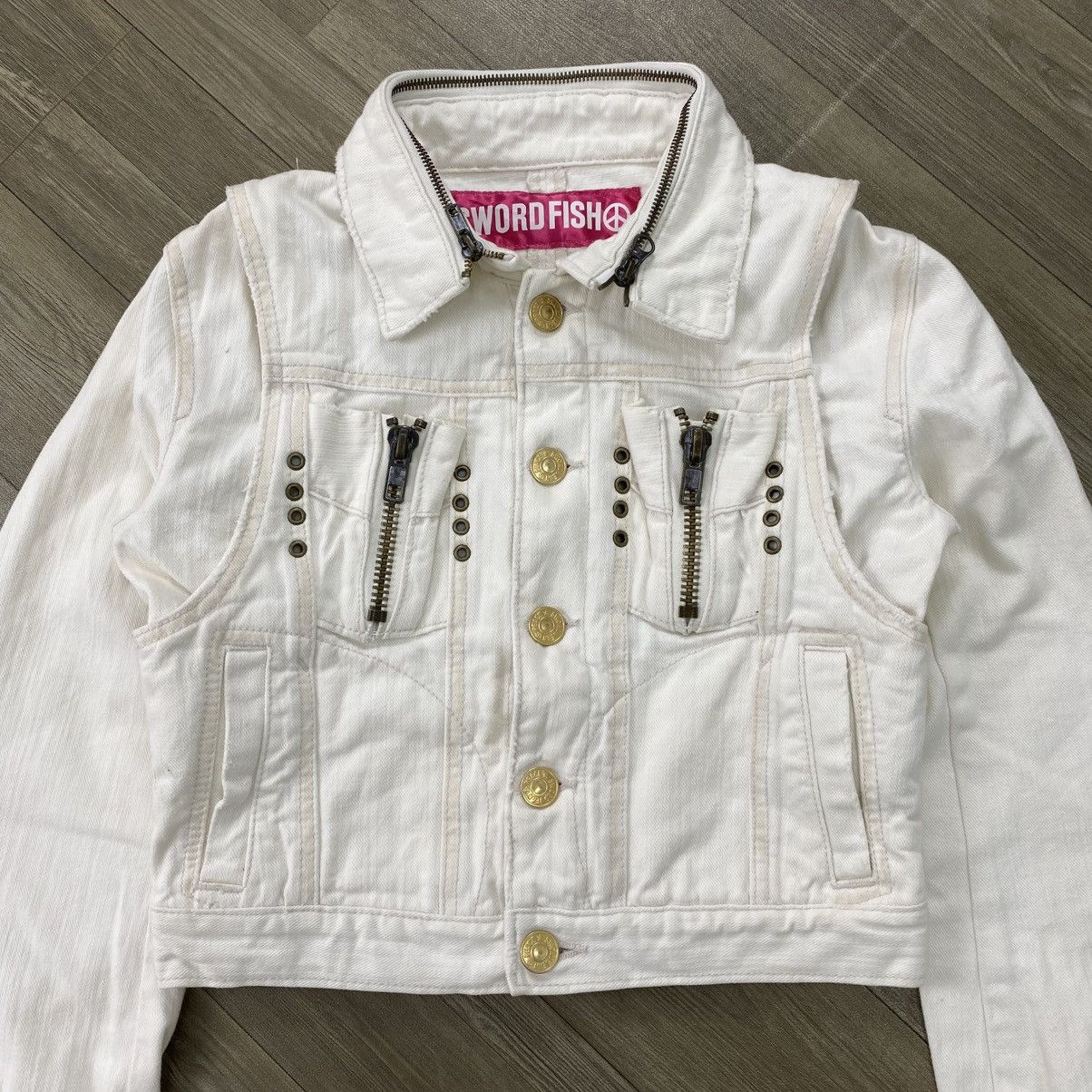 Japanese Brand 2000s Swordfish Studded Punk Lgb Style Bono Denim Jacket Y2K Size XS / US 0-2 / IT 36-38 - 4 Thumbnail