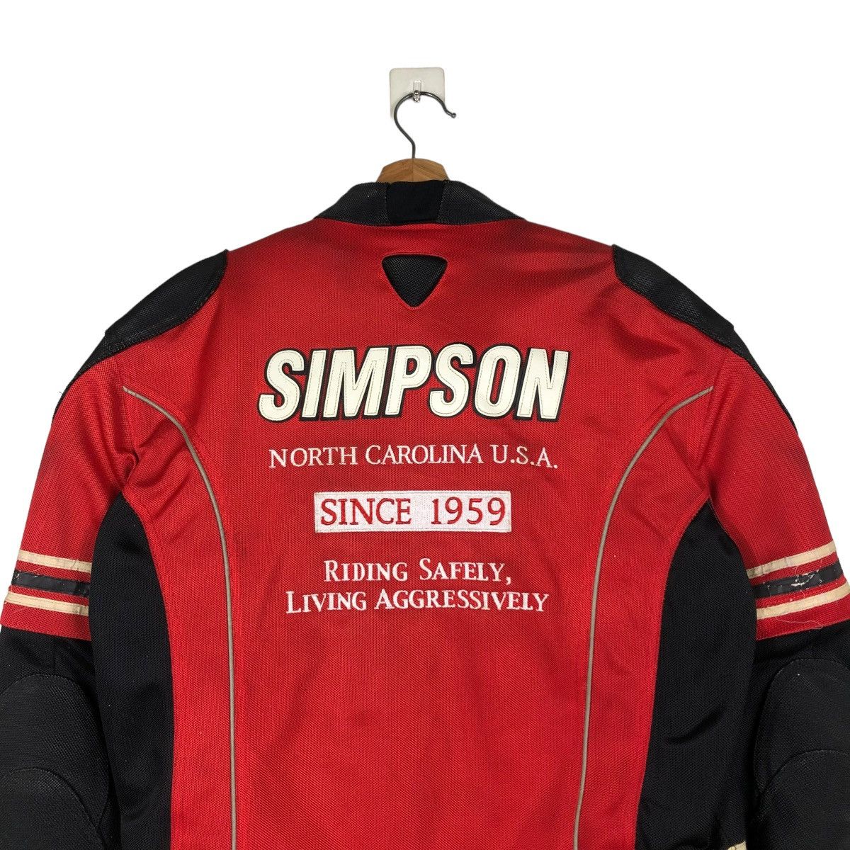 Japanese Brand 🔥VINTAGE BIKER JACKET RACING WEAR SIMPSON BIG LOGO Size US L / EU 52-54 / 3 - 13 Thumbnail