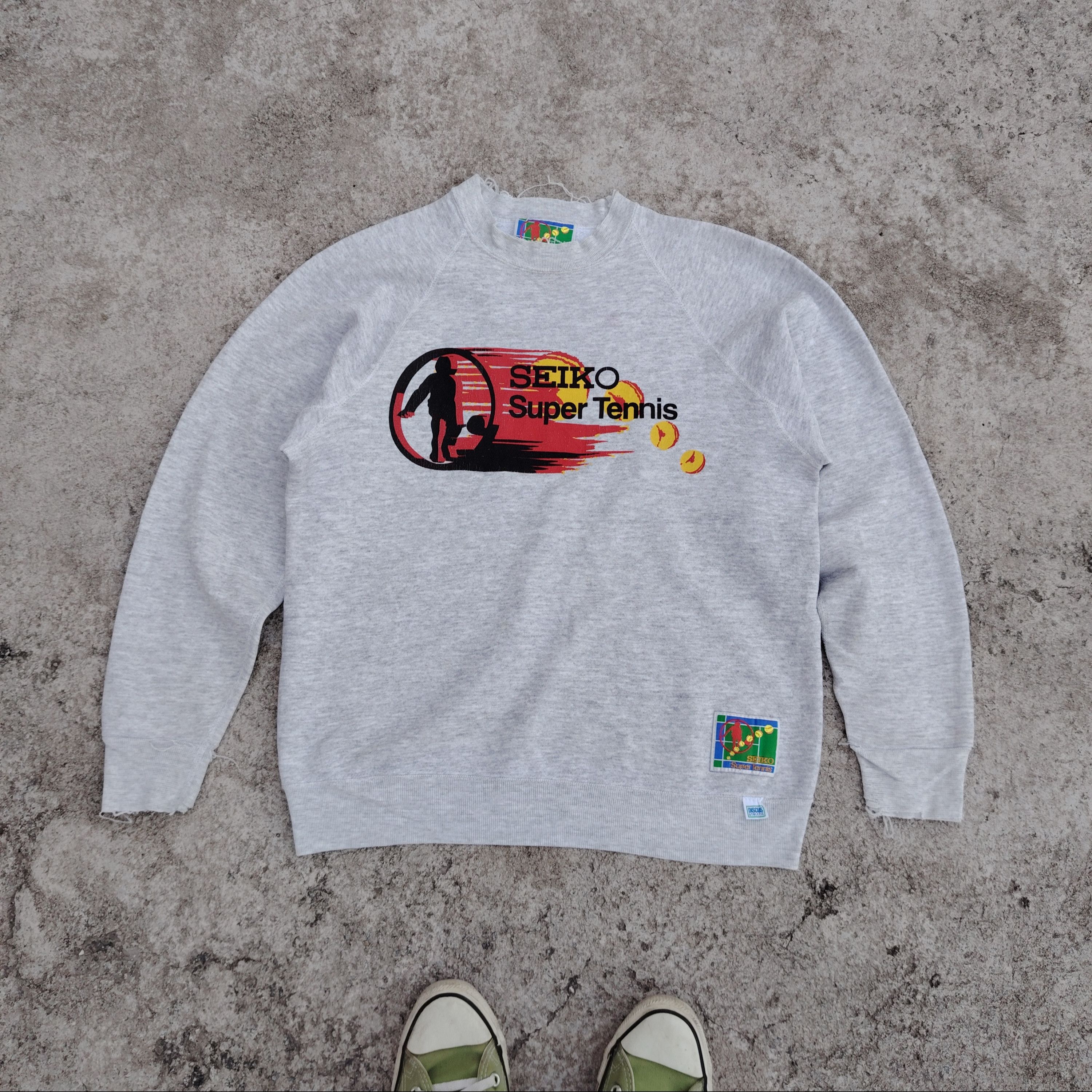 Vintage 90s Seiko Super Tennis Discus Athletic Sweatshirt