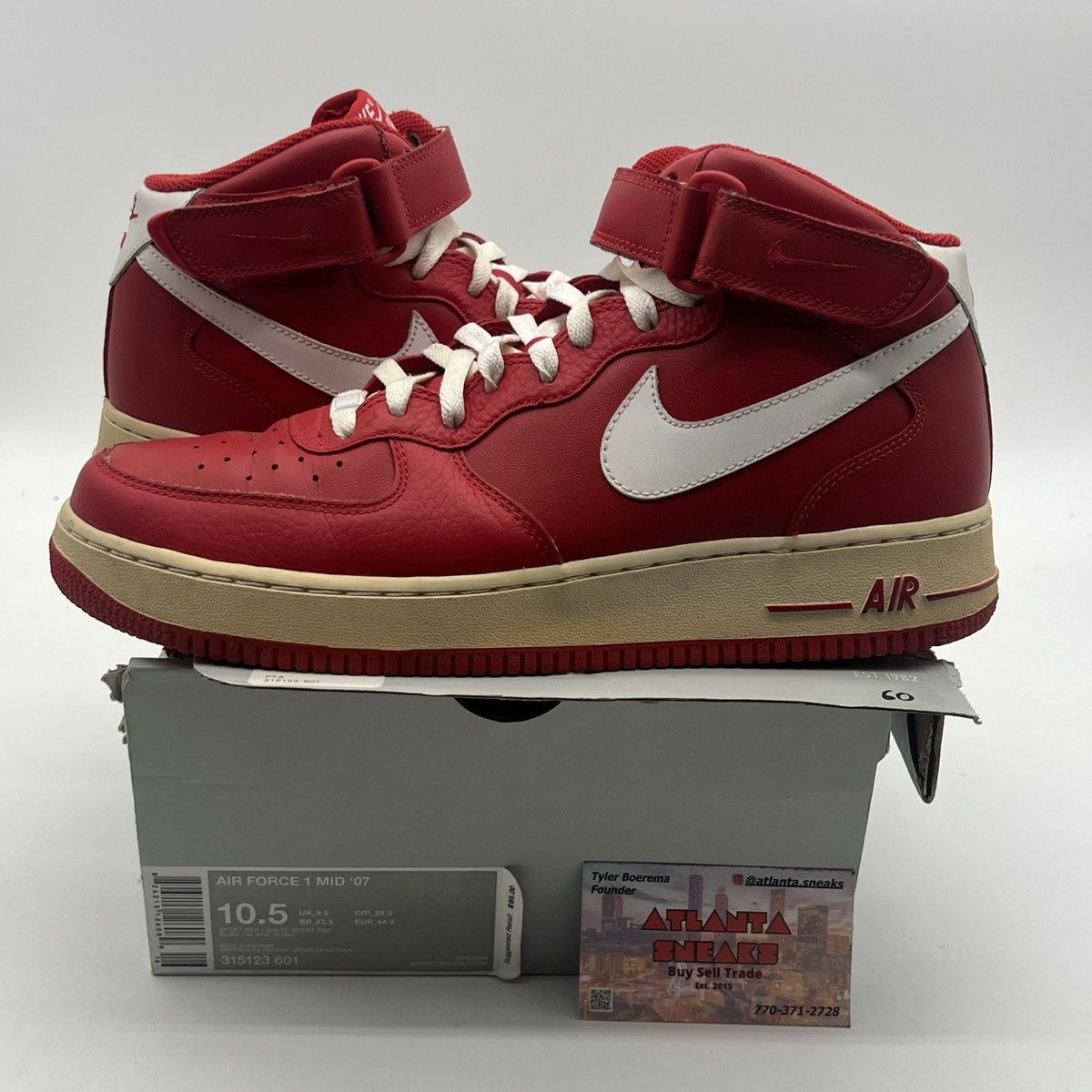 Nike Air Force 1 mid sport red Size US 10.5 / EU 43-44 - 1 Thumbnail