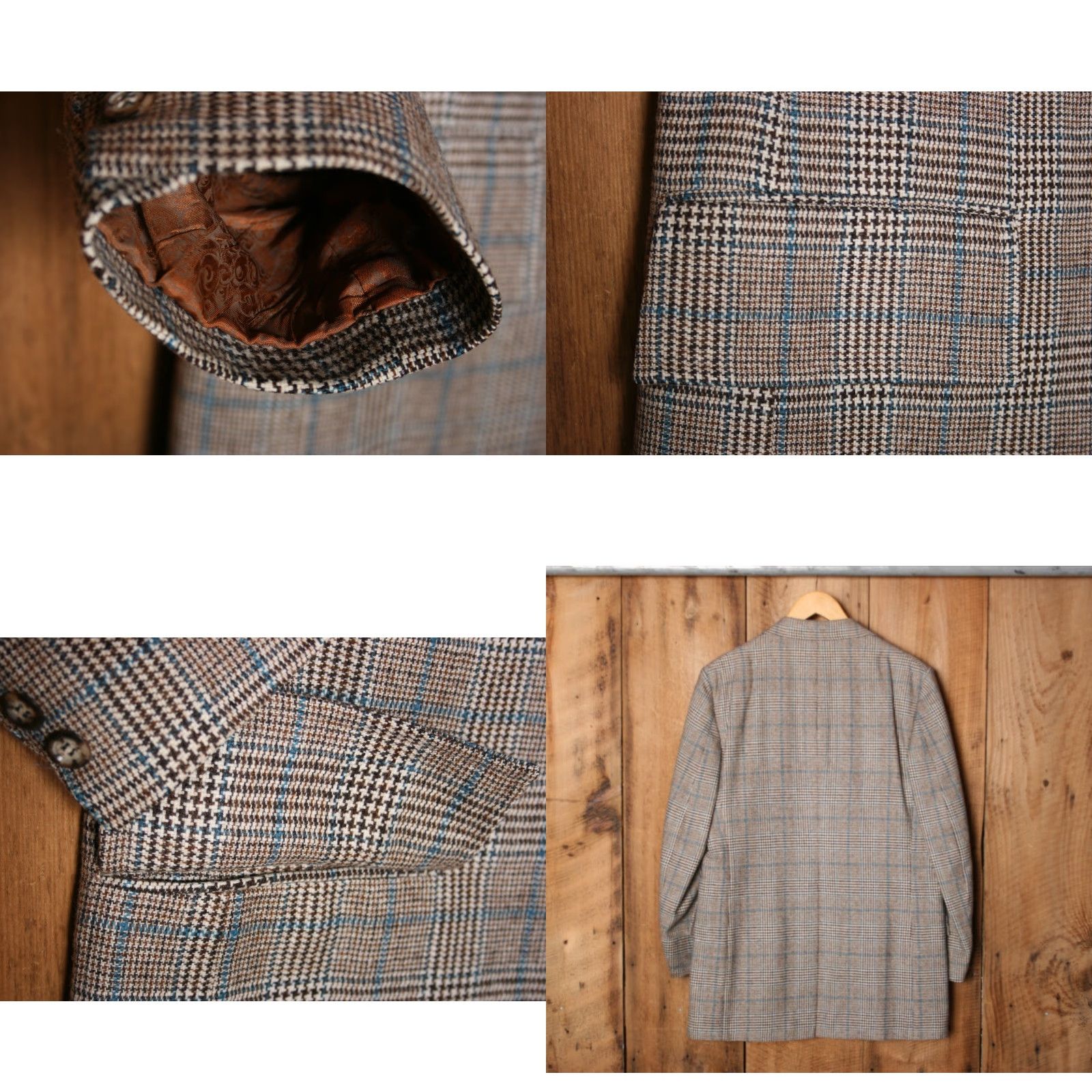 Vintage VINTAGE Triton of New England Sport Coat 2 Piece Wool Plaid Houndstooth Glen Tweed Vest Sz. 42 R-L Mens Size US XS / EU 42 / 0 - 8 Thumbnail