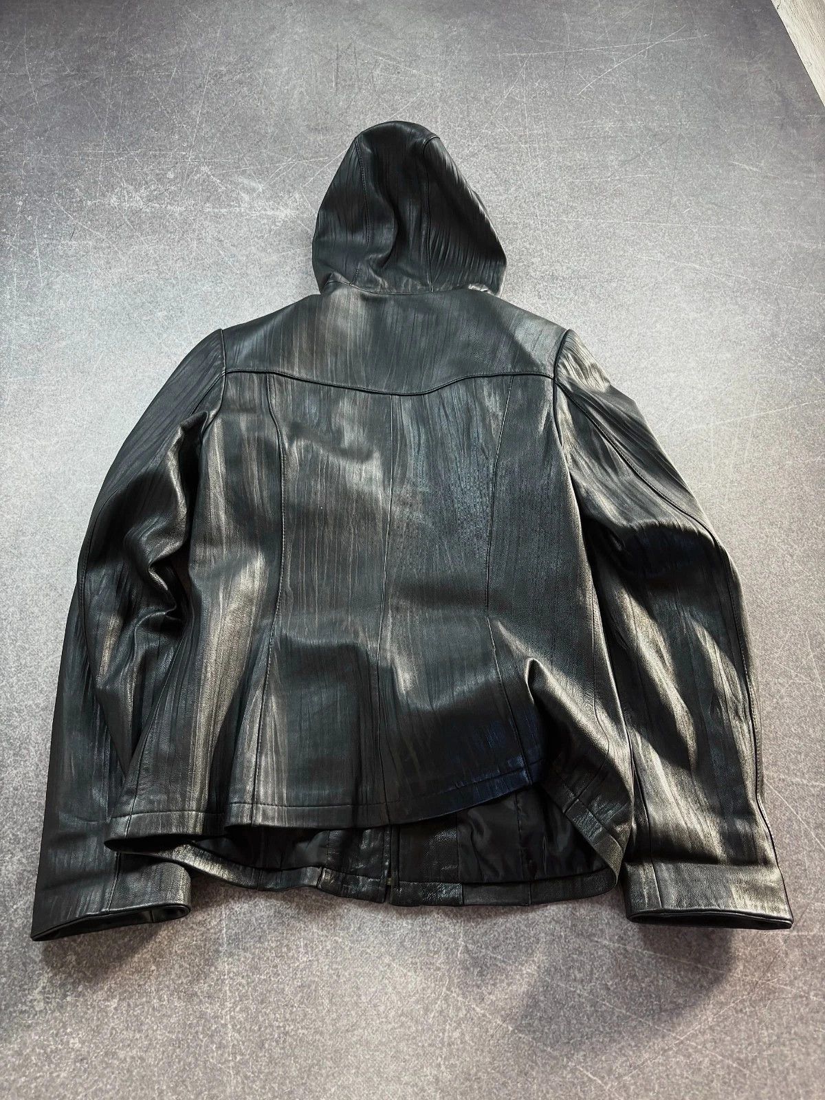 Junya Watanabe 00sJAPANESE RICK OWENS TYPE! CARGO LEATHER JACKET WITH HOOD Size US S / EU 44-46 / 1 - 5 Thumbnail