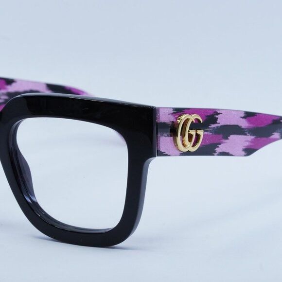 Gucci Gucci GG1549O 003 Eyeglasses Black 52mm Square Frame Size ONE SIZE - 4 Thumbnail