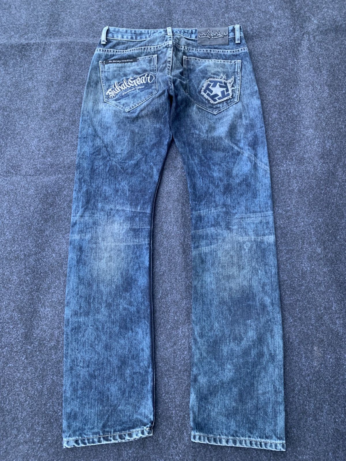 Tribal Streetwear Vintage Tribal Embroidery Logo denim jeans y2k streetwear. Size US 32 / EU 48 - 1 Thumbnail