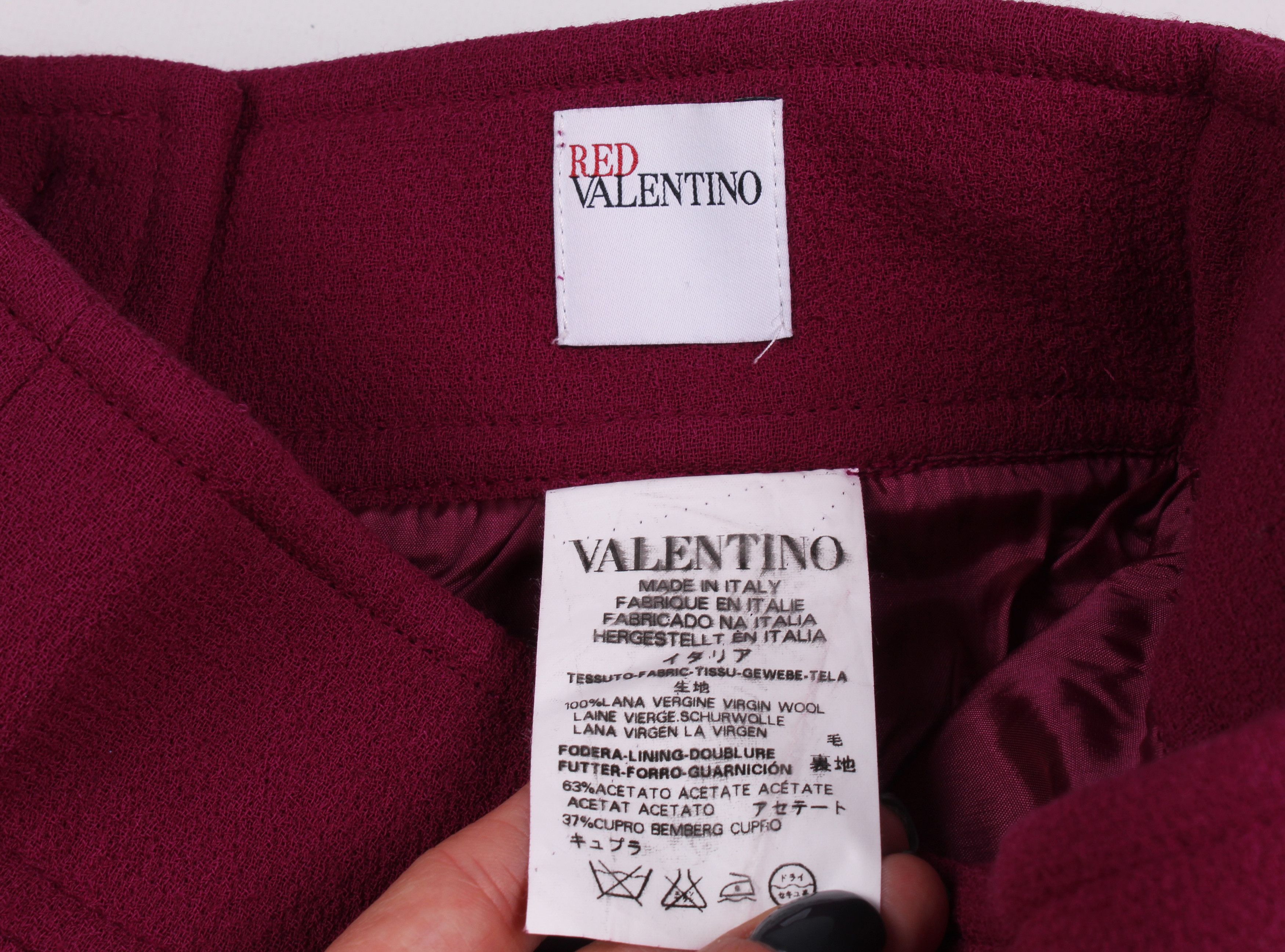 Valentino Red Valentino A - Line Raspberry Wool Skirt Size 28" / US 6 / IT 42 - 10 Thumbnail