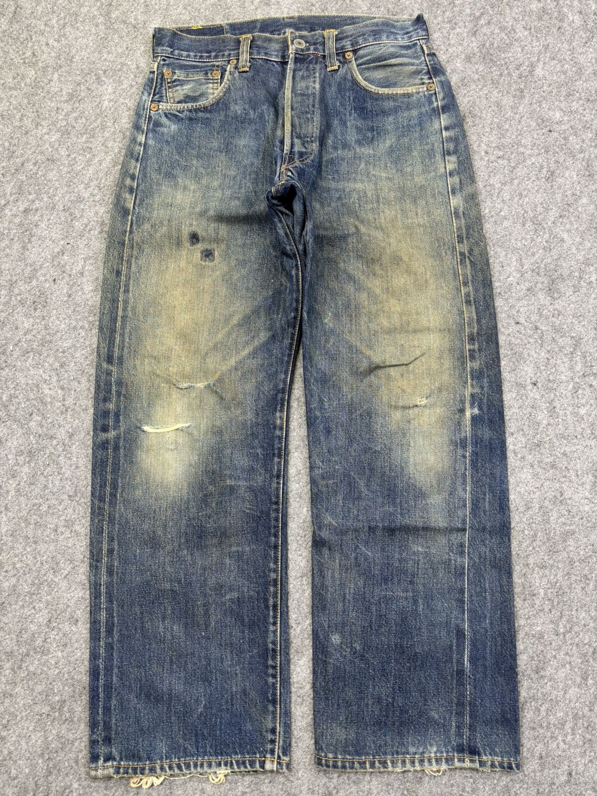 Levi's 💥Thrashed💥Vintage 90s Levis Big E 501XX Denim Selvedge F929 Size US 28 / EU 44 - 21 Thumbnail