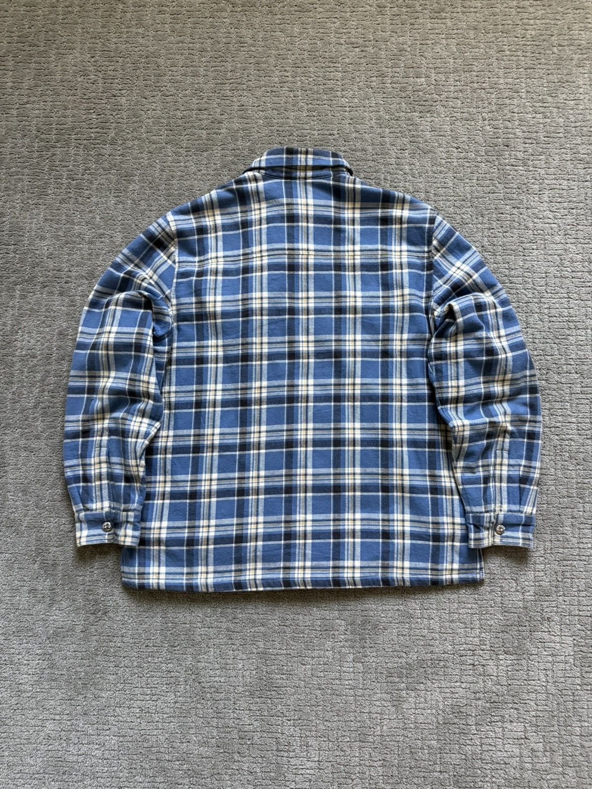 Chrome Hearts PLAID FLANNEL BLUE PADDED JACKET SHIRT Size US XL / EU 56 / 4 - 4 Thumbnail