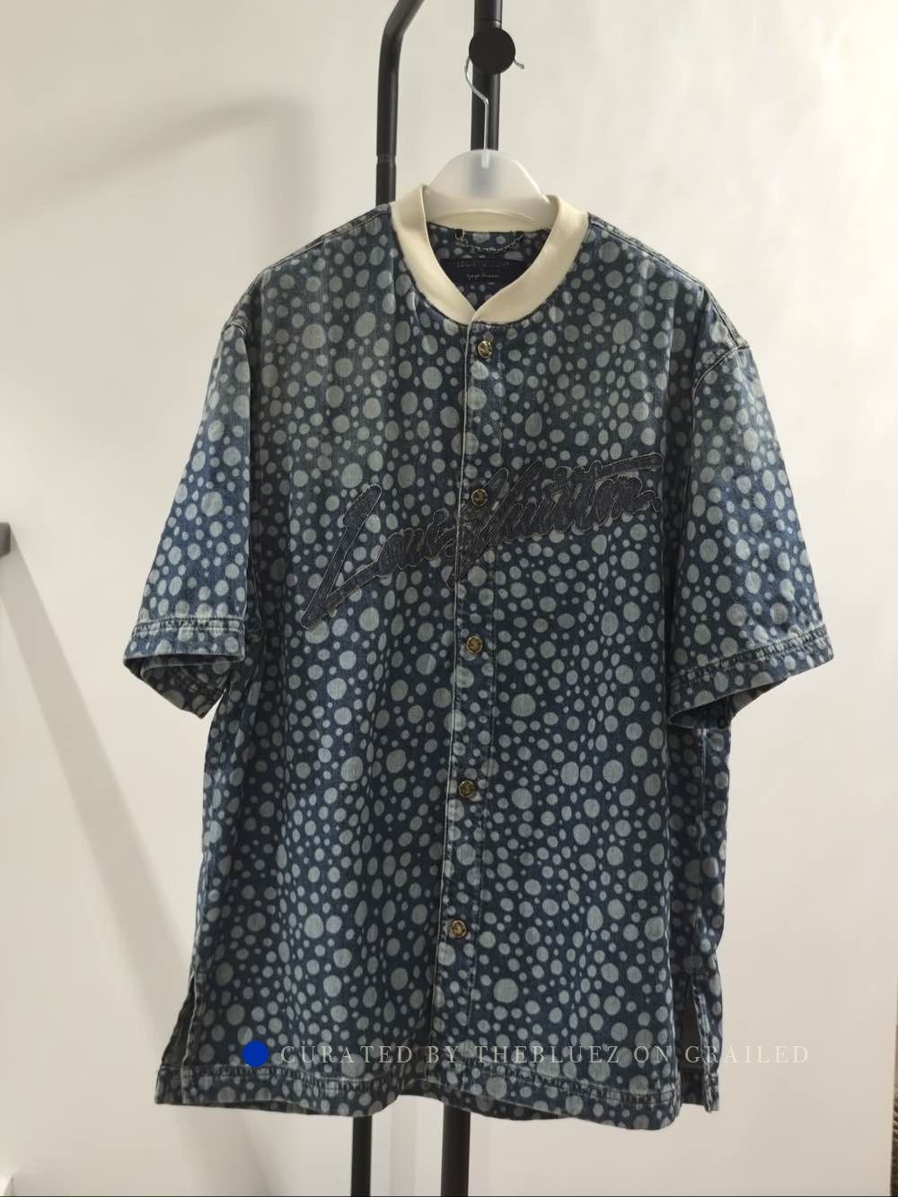 Louis Vuitton Blue Denim Shirt with Dot Pattern Size US L / EU 52-54 / 3 - 1 Thumbnail
