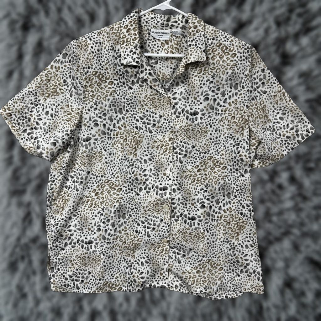 Vintage VINTAGE Alfred Dunner Top 18W Plus Leopard Print Retro 80s 90s Career Office Casual Chic Size XXL / US 16-18 / IT 52-54 - 1 Thumbnail
