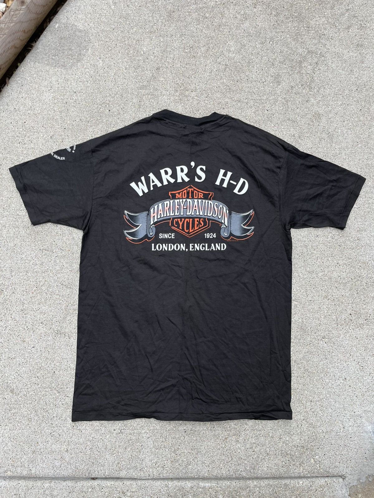 Harley Davidson Vintage 1987 Harley Davidson London Single Stitch Black Tee Size US XXL / EU 58 / 5 - 6 Thumbnail