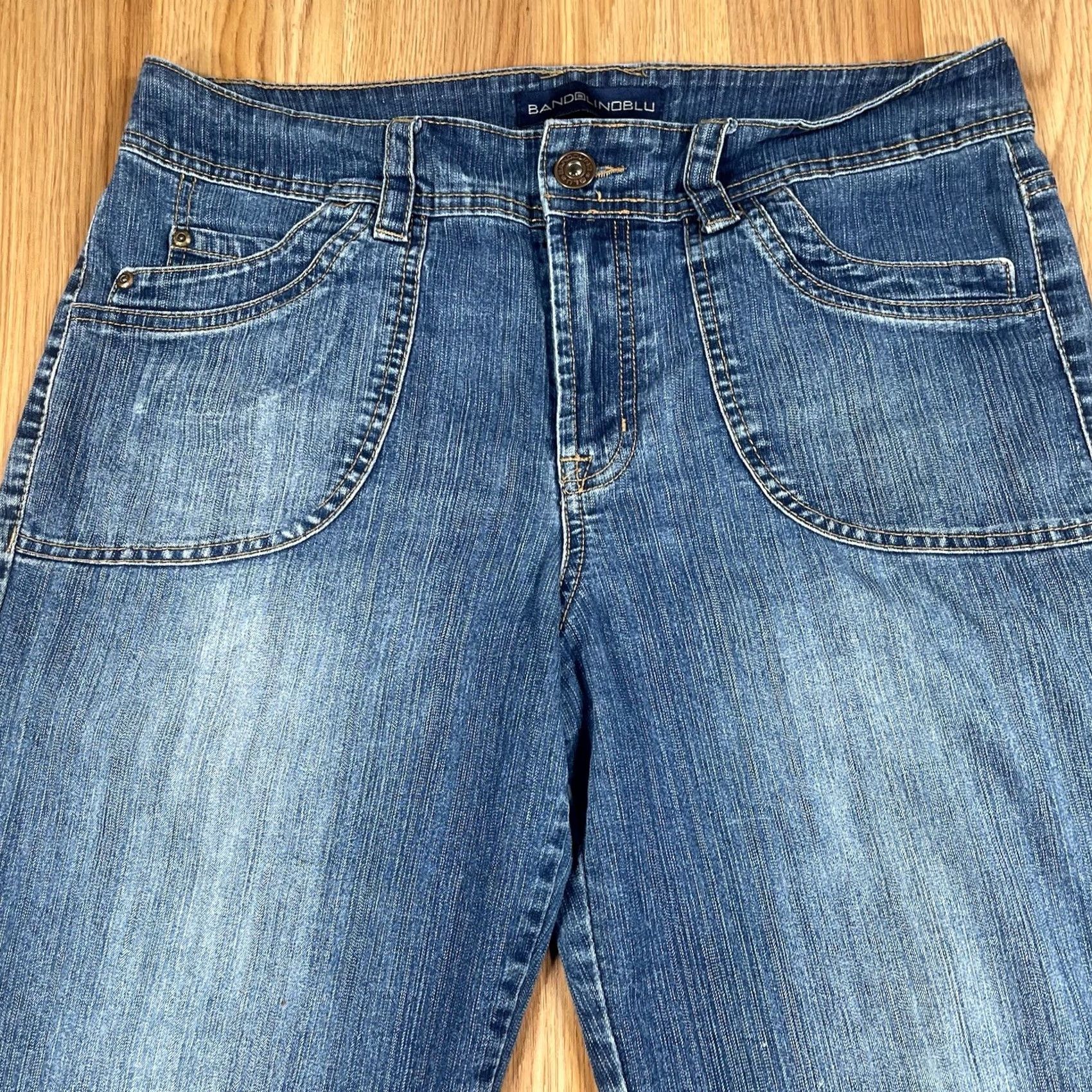 Vintage Bandolinoblu Jeans Capri Womens 12 Stretch Crop Denim Shorts Flat Front Pockets Blue Size 34" / US 12 / IT 48 - 2 Thumbnail