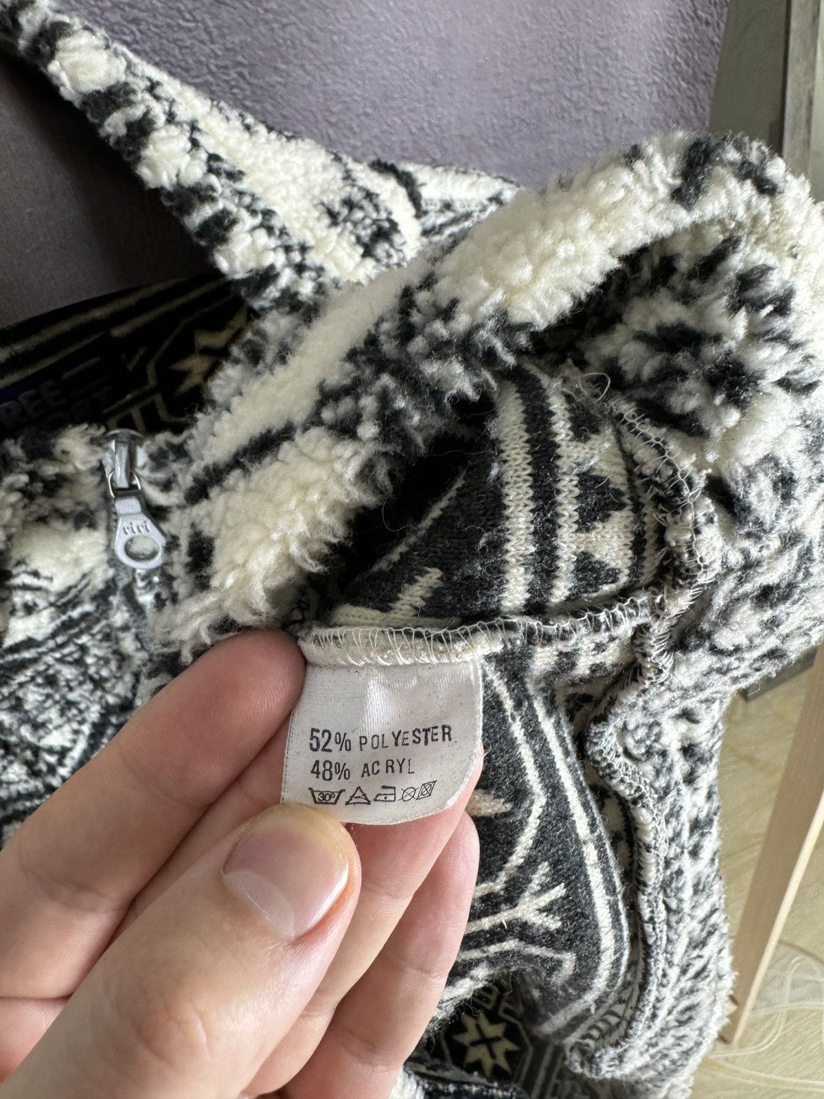 Vintage Vintage 90s Full Print half zip riri American fleece Size US M / EU 48-50 / 2 - 14 Thumbnail