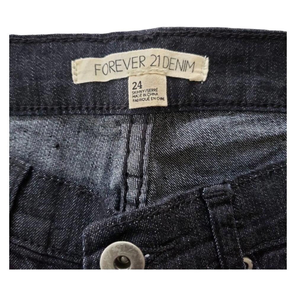 Forever 21 CT539 Forever 21 NWT Dark Denim Black Skinny Jeans 24 Size 24" / US 00 / IT 34 - 4 Thumbnail