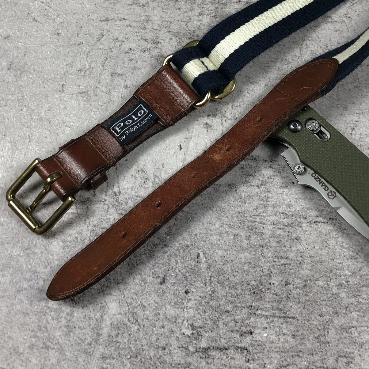 Polo Ralph Lauren Vintage 90s Polo Ralph Lauren Striped Leather Belt Size ONE SIZE - 9 Thumbnail