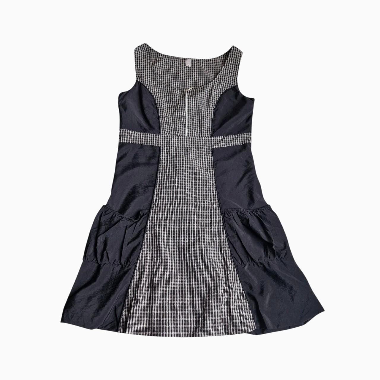 Cop Copine Gorpcore Black Gingham Dress with Zipper, utility, dystopian Size S / US 4 / IT 40 - 2 Thumbnail