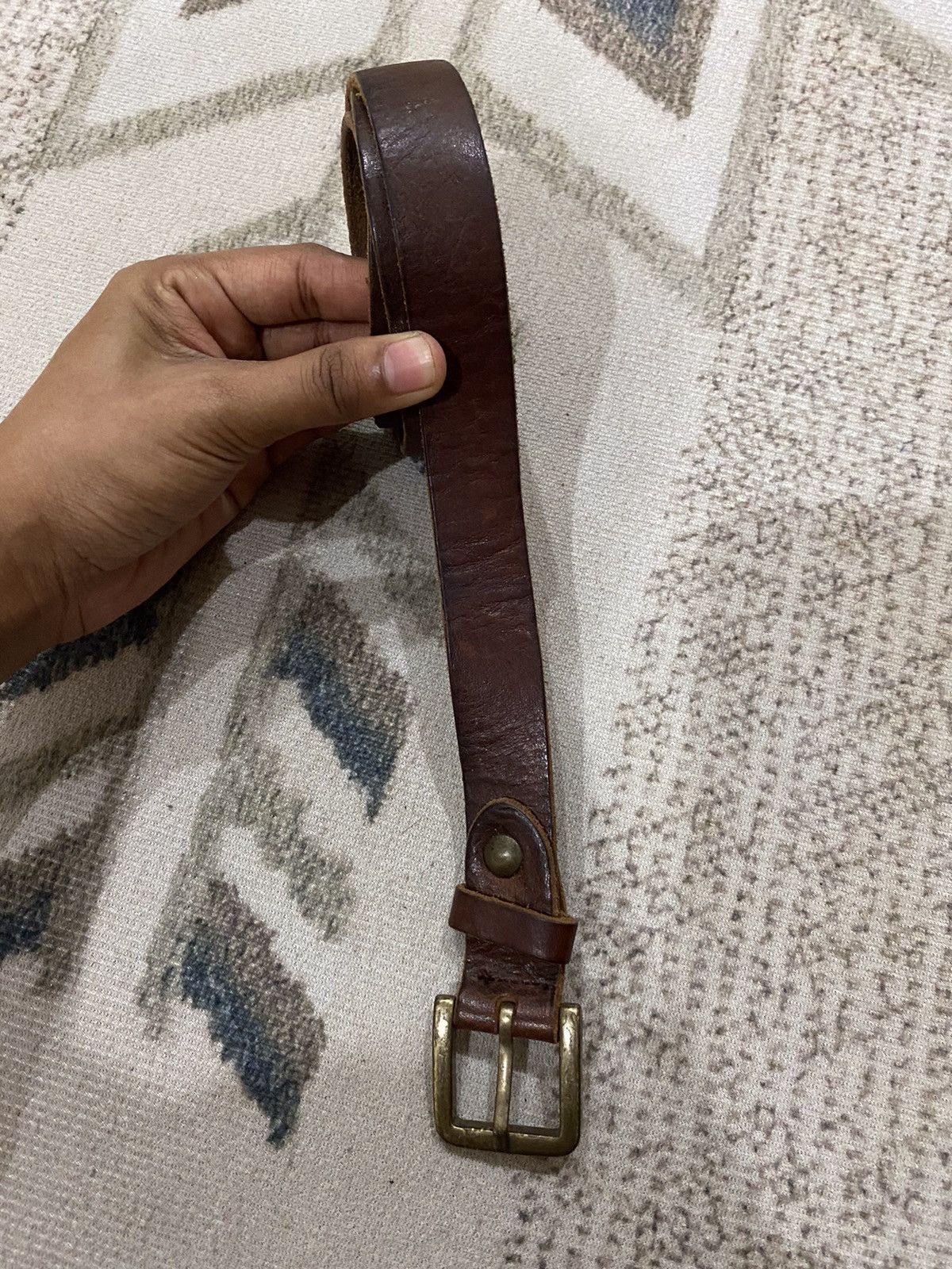 Leather Japanese Brand Leather Buckle Belt Size ONE SIZE - 3 Thumbnail