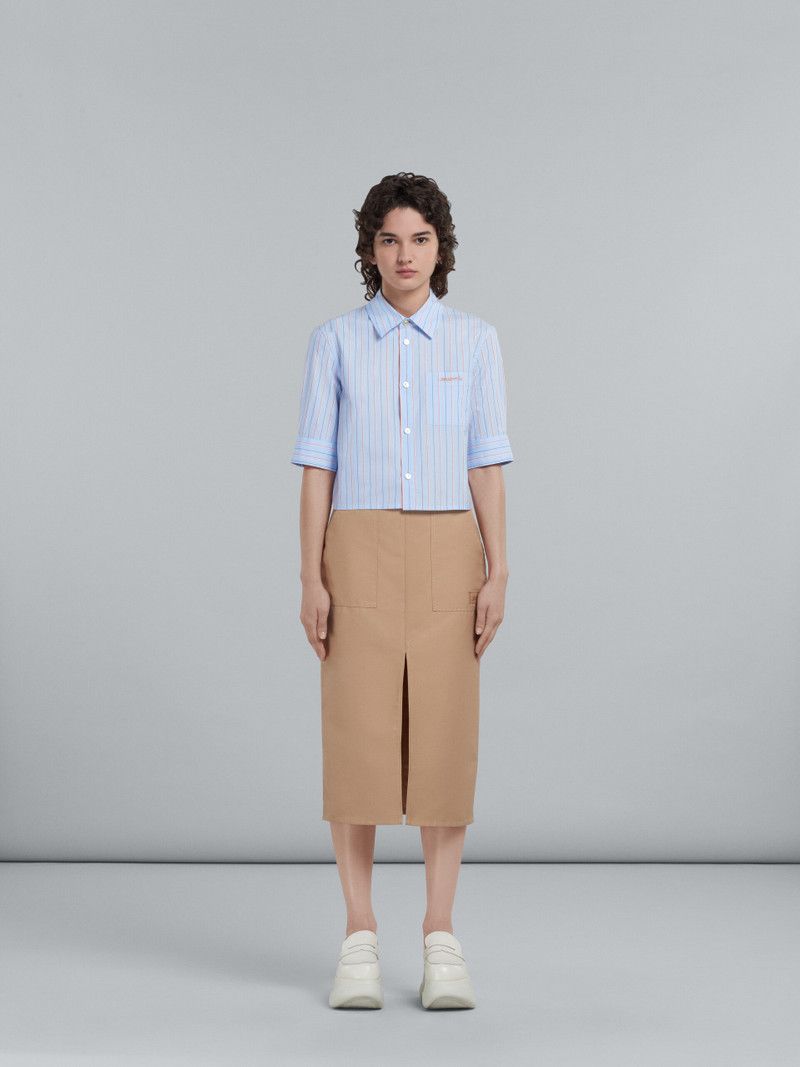 Marni o1y1125 Midi Skirt in Beige Size 27" / US 4 / IT 40 - 2 Thumbnail