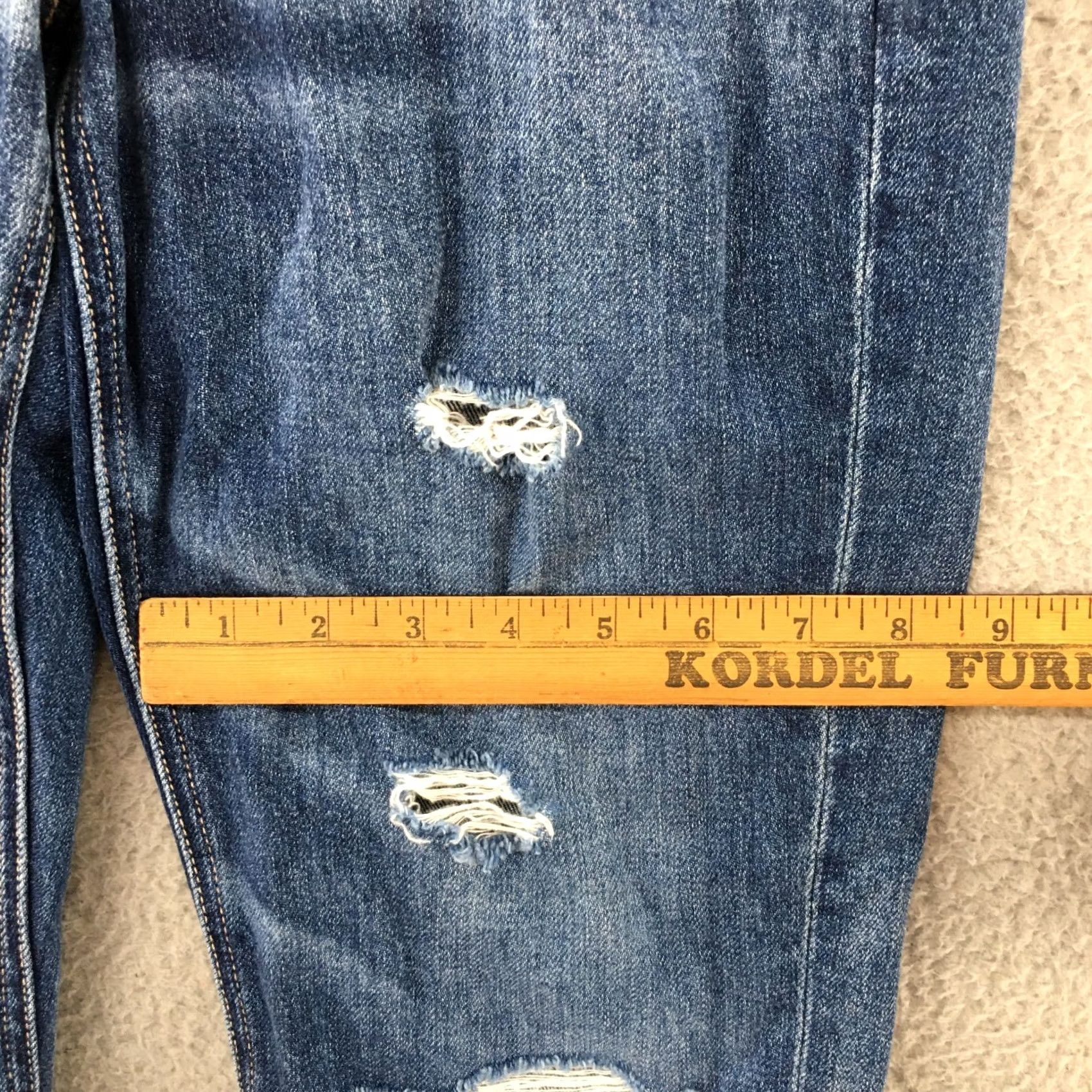 American Eagle Outfitters American Eagle Outfitters Jeans Womens 2 Blue Medium Wash Distressed Straight Jeans Women Size 26" / US 2 / IT 38 - 6 Thumbnail
