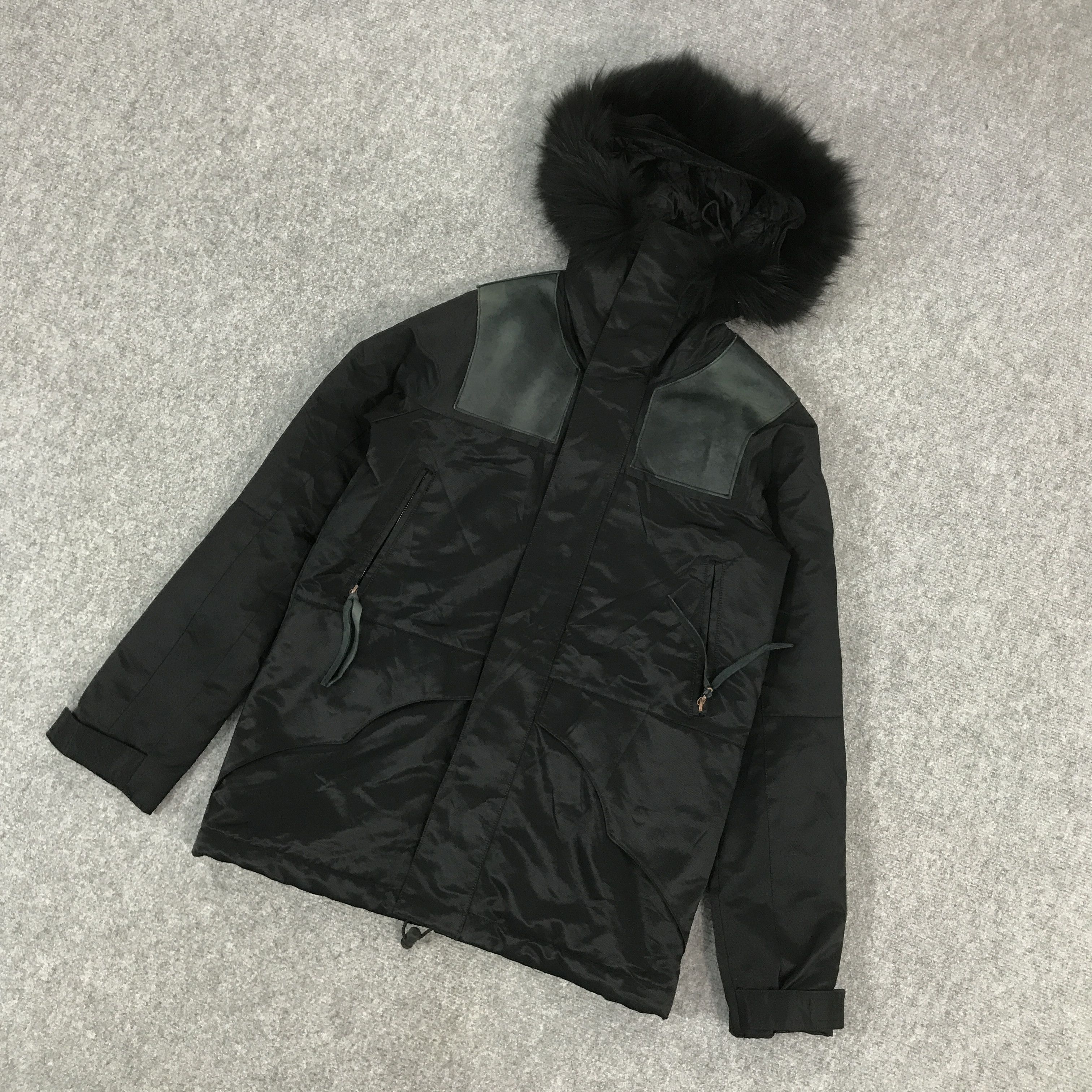 If Six Was Nine × Issey Miyake × Japanese Brand IFSIXWASNINE STYLE AYUITE LEATHER DESIGN FUR HOODIES JACKET Size US M / EU 48-50 / 2 - 5 Thumbnail