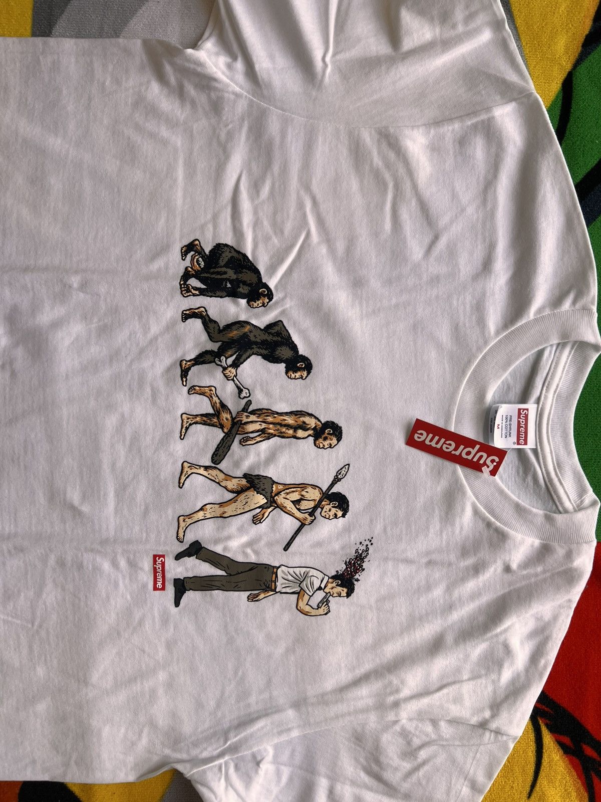 Supreme Supreme Evolution Tee White M ape human t-shirt primitive Size US M / EU 48-50 / 2 - 15 Thumbnail