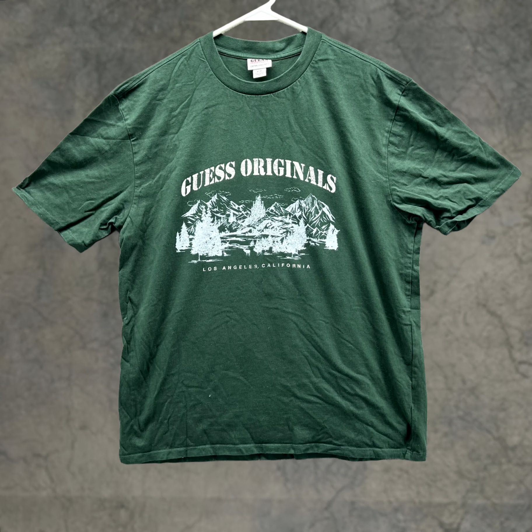 Guess VINTAGE GUESS Shirt Men M Green Crewneck Cotton Solid Logo 90s 00s All Seasons Mens Size US M / EU 48-50 / 2 - 1 Thumbnail