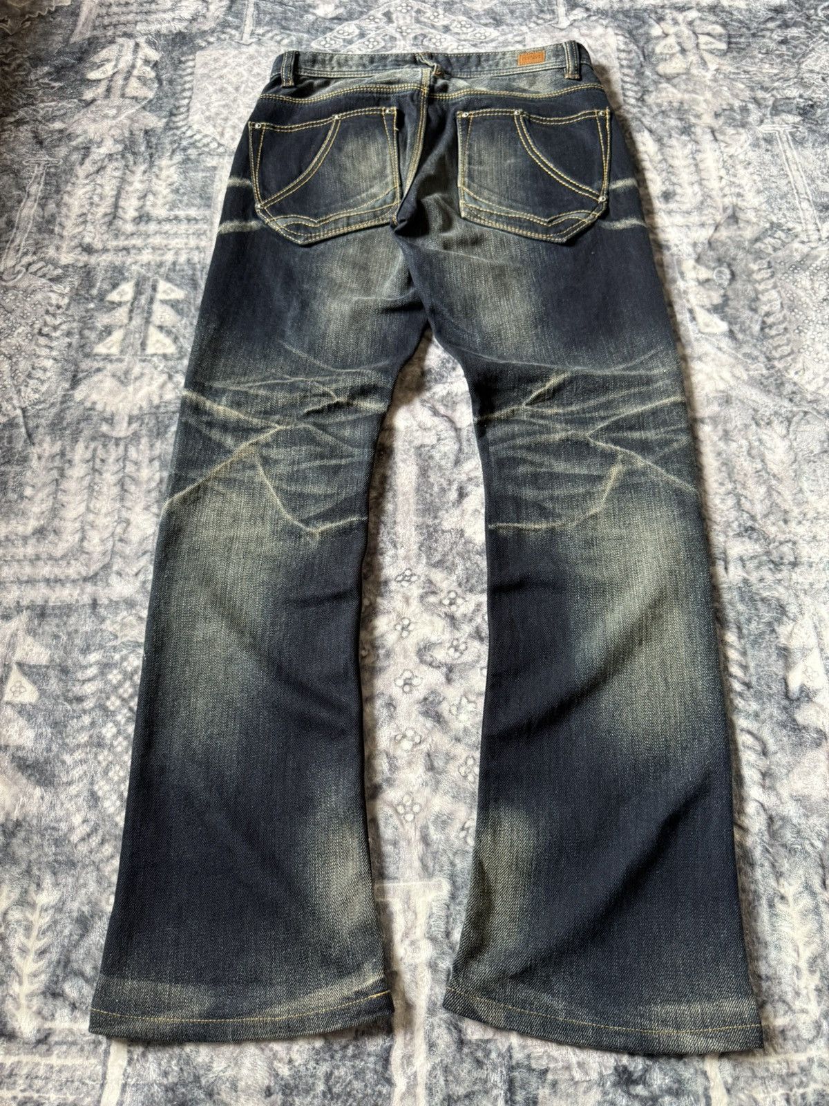GOSTAR DE FUGA Nicole Club Muddy Wash Bold Contrast Stitched Flared Jeans Size US 30 / EU 46 - 2 Thumbnail
