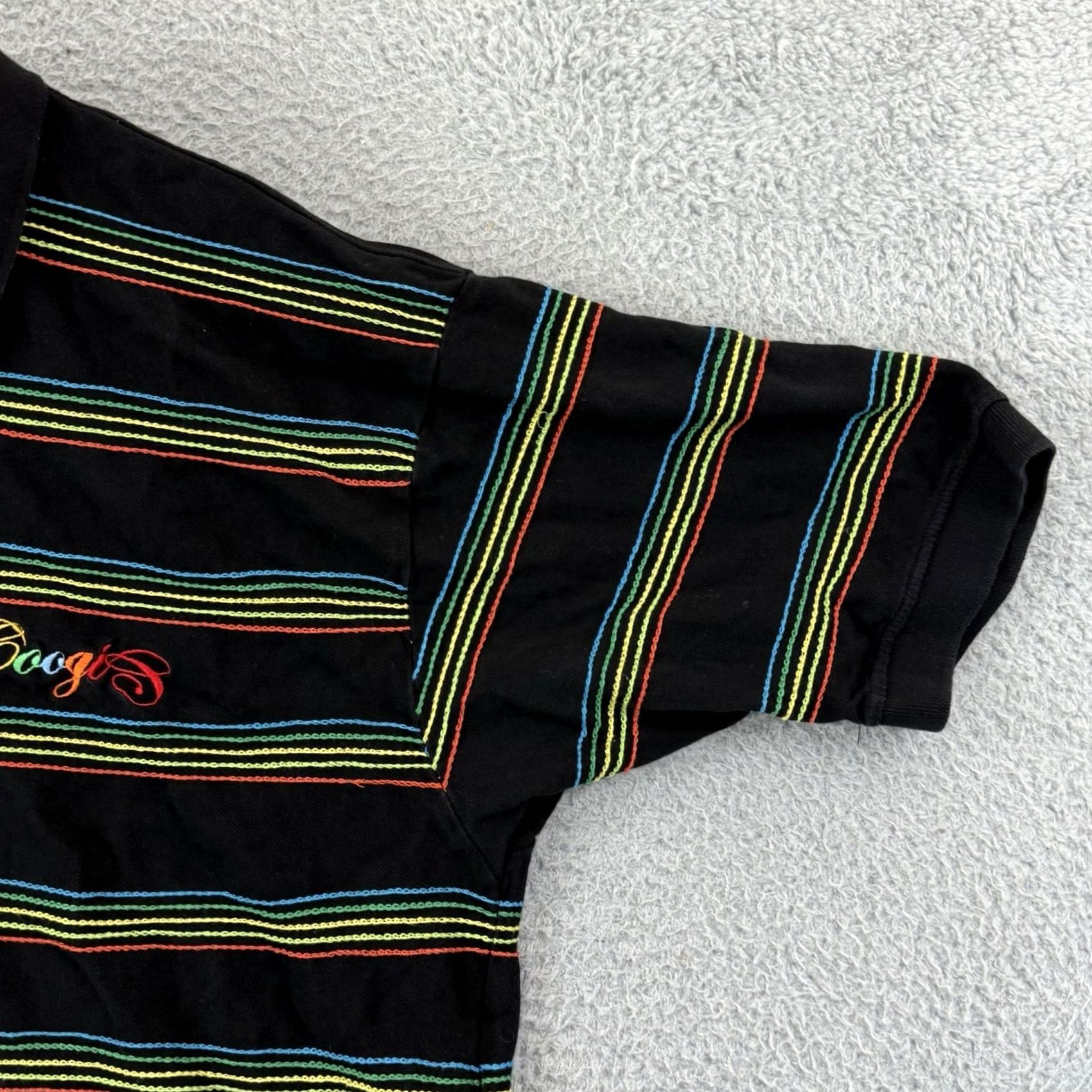 Coogi VINTAGE COOGI Shirt Men 2XL Black Polo Striped Textured Y2K Short Sleeve Hip Hop Shirt Mens 90s Grunge Retro City Short Sleeve Polo Polo Size US XXL / EU 58 / 5 - 5 Thumbnail