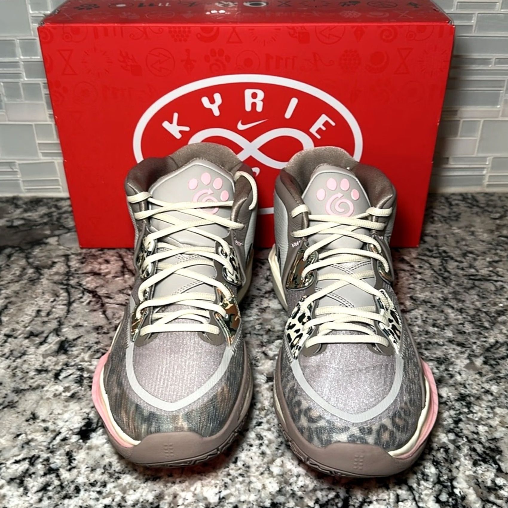 Nike Nike Kyrie Infinity Shoes Leopard Camo Moon Fossil Iron Ore Gray - Men’s 13 / Women’s 14.5 Size US 12 / IT 42 - 3 Thumbnail