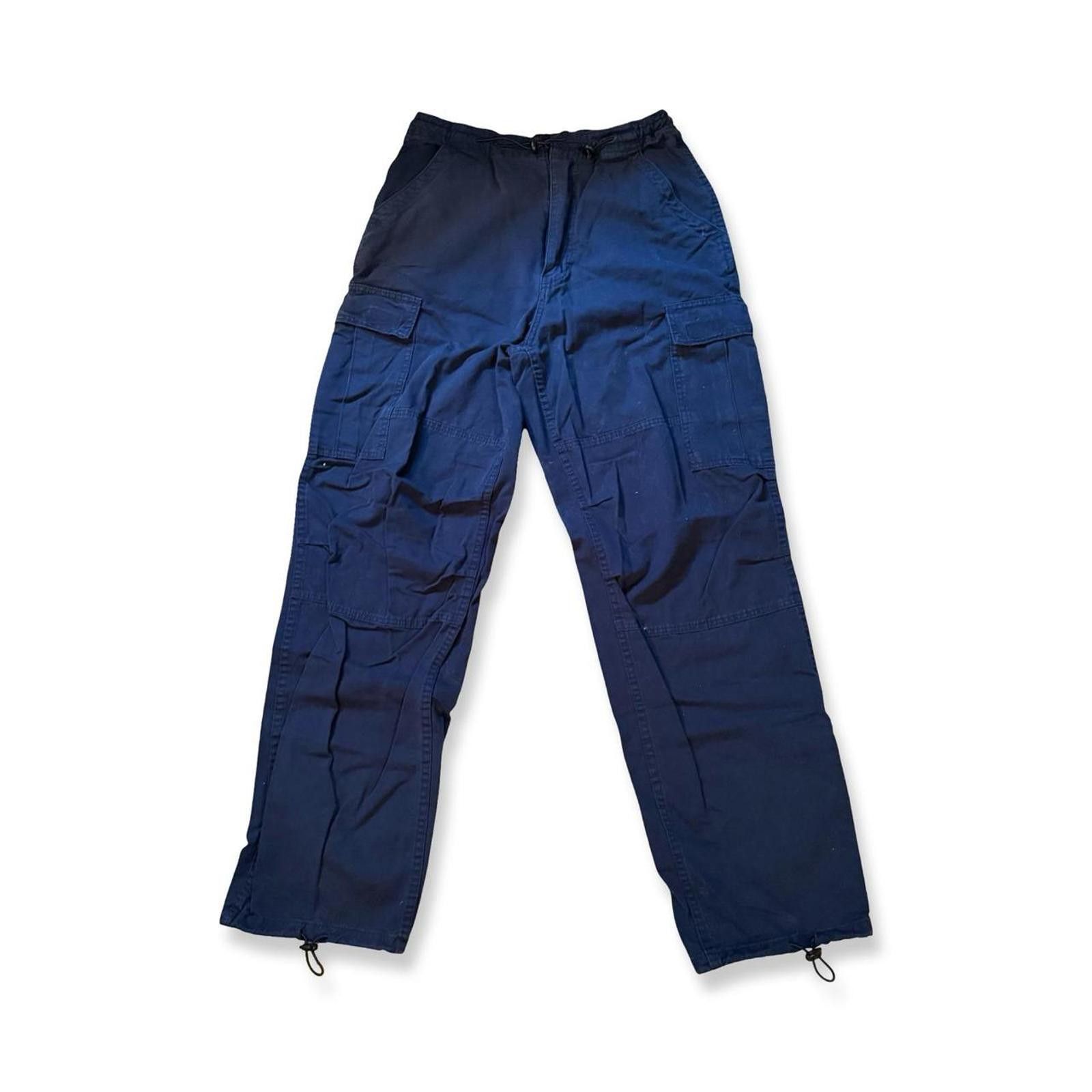 Designer Brandy Melville Navy Blue Cargo Pants Drawstring Waist Size 42" / US 20 - 2 Thumbnail