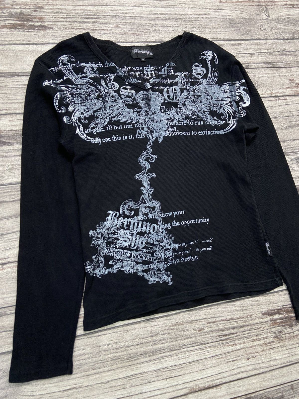Japanese Brand × Le Grande Bleu (L.G.B.) 🔥Bernings Sho🔥 Y2K Japan Punk Poem Wings Thermal Size US M / EU 48-50 / 2 - 3 Thumbnail