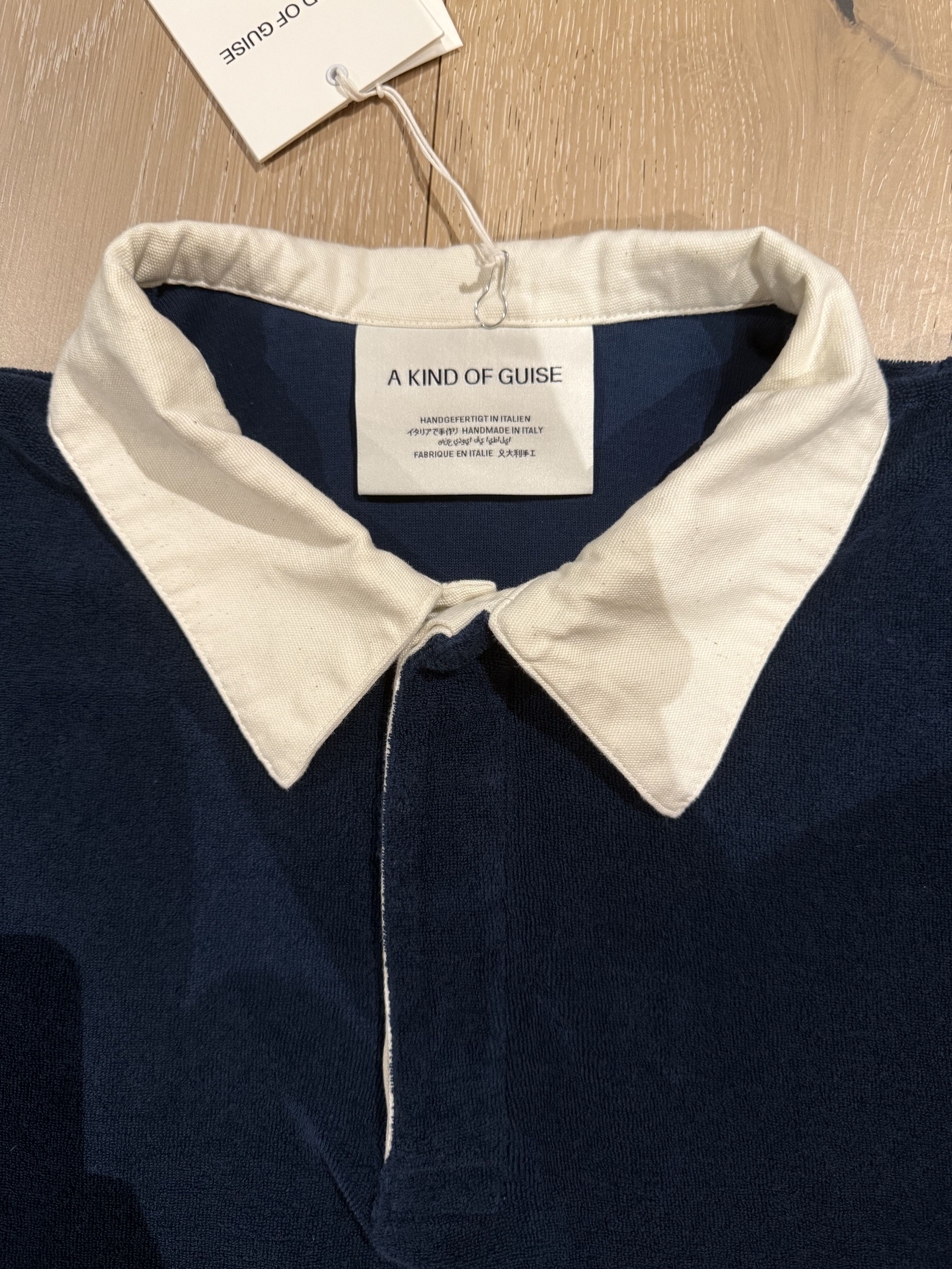 A Kind Of Guise 💚 AW23 A Kind of Guise Rayk Rugby Shirt Petrol Velvet NEW Size US M / EU 48-50 / 2 - 8 Thumbnail
