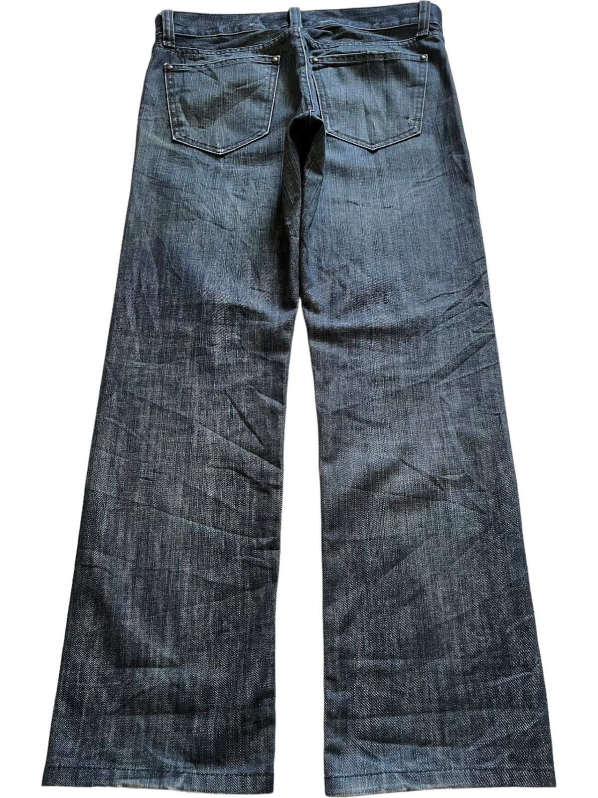 Japanese Brand × Uniqlo SALES🔥Vintage Uniqlo Mud Wash Distressed Slim Fit Jeans Size US 32 / EU 48 - 2 Thumbnail