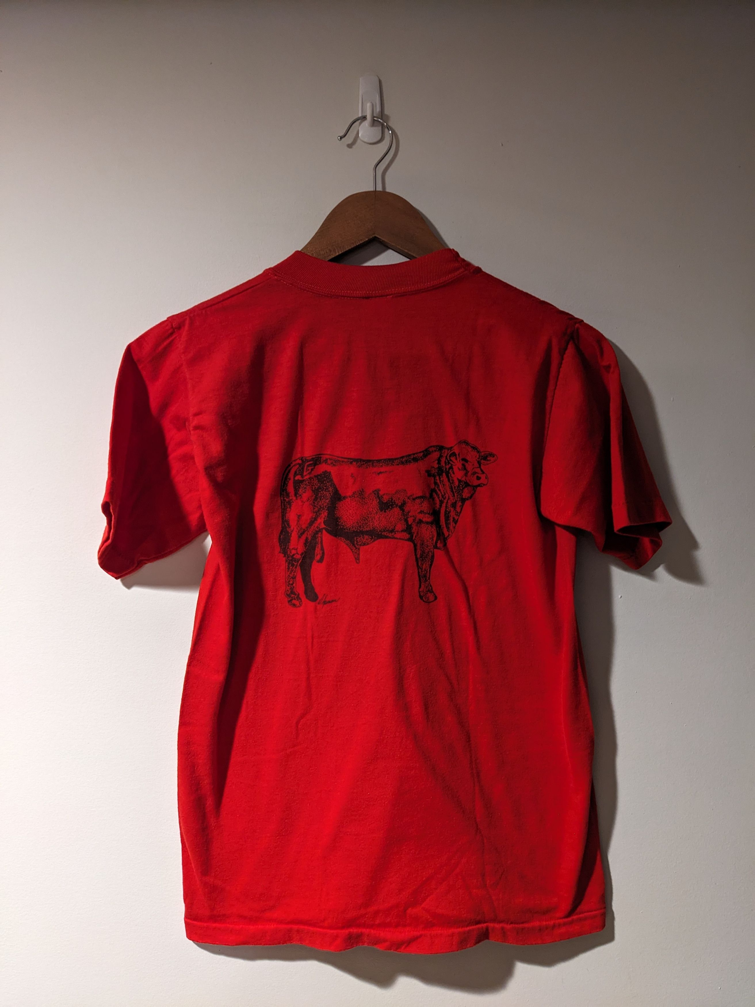 Jerzees × Vintage Vintage 80s Creek Ranch Cow Animal Farm Red Medium T-Shirt Size US M / EU 48-50 / 2 - 4 Thumbnail