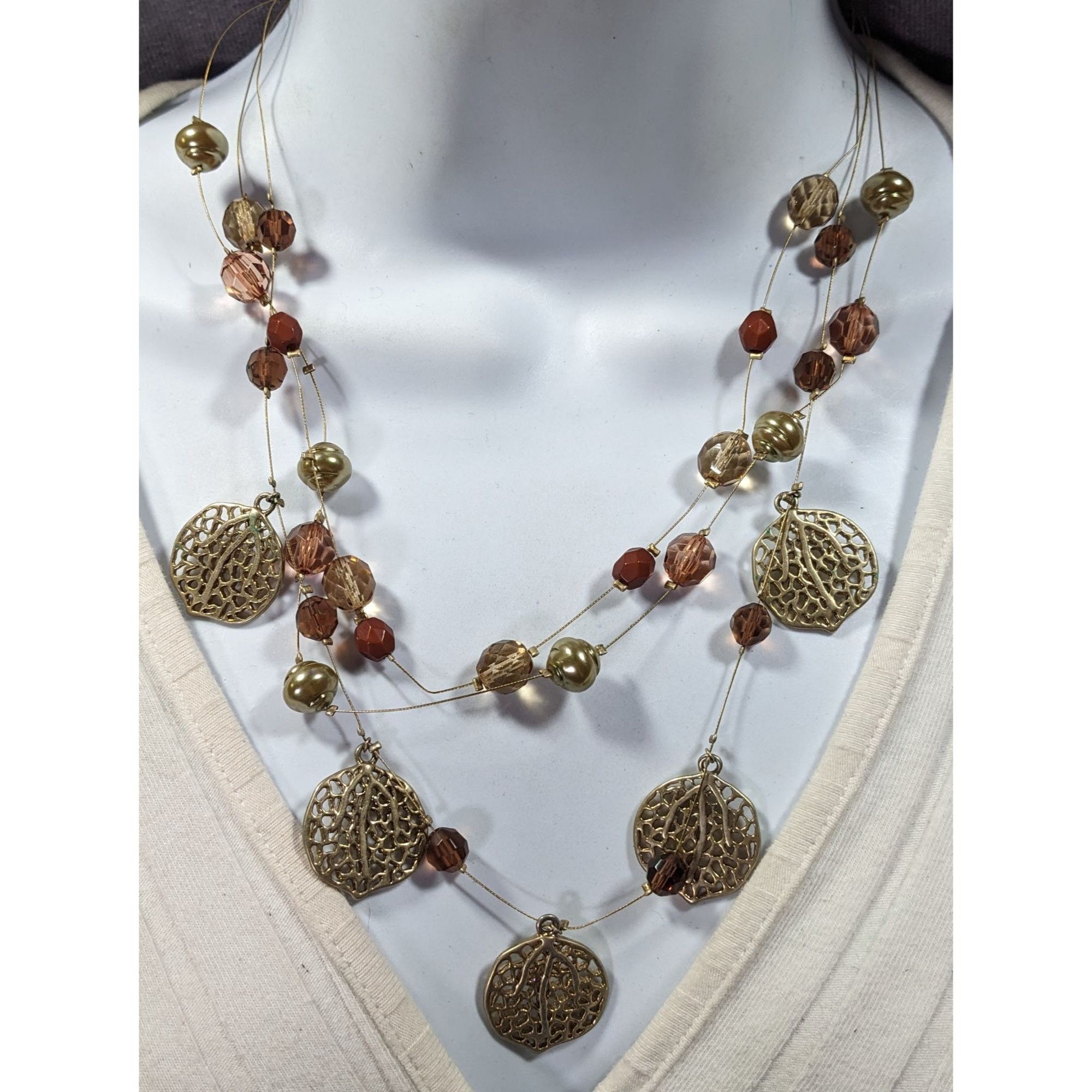 Other Bohemian Gold Tone Multilayer Charm And Beaded Necklace Size ONE SIZE - 4 Thumbnail