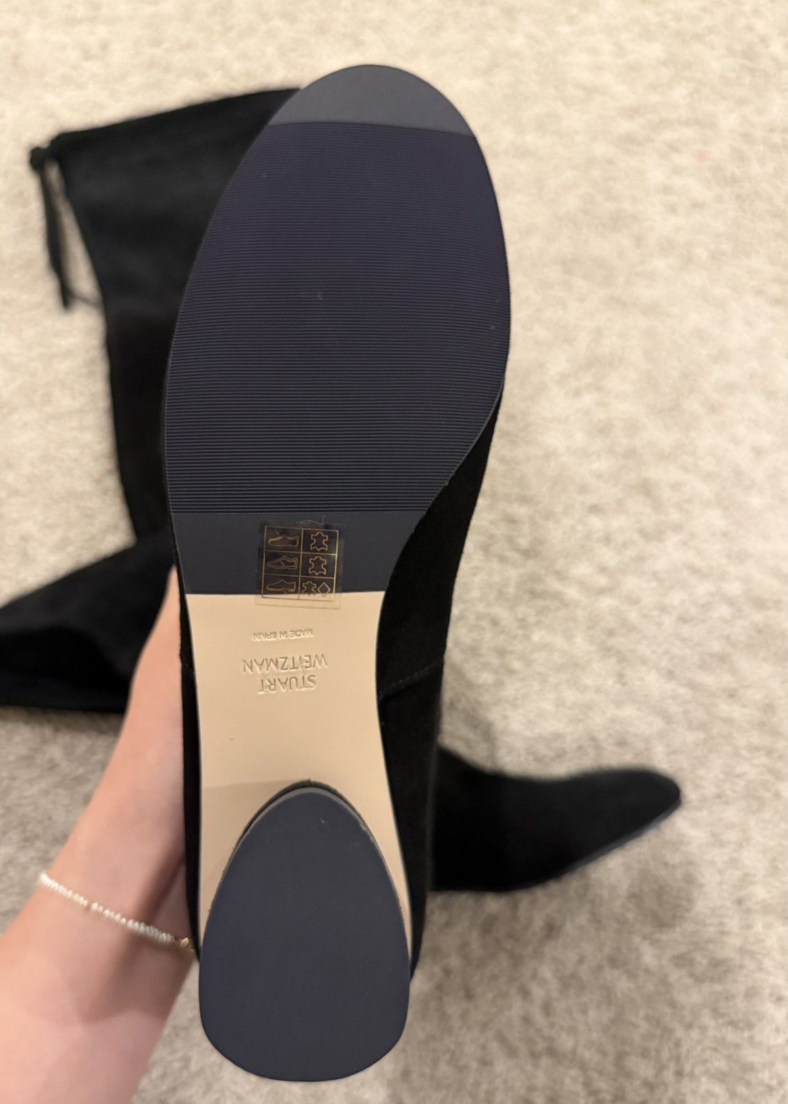 Stuart Weitzman Stuart Weitzman Lowland Black Suede Over-the-Knee Boot Size US 6.5 / IT 36.5 - 2 Thumbnail