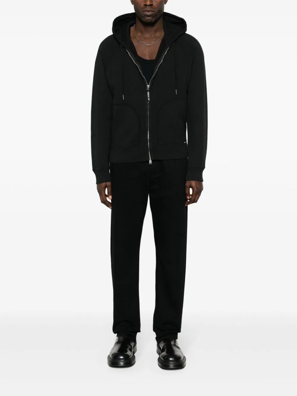 Tom Ford o1loc1c0724 TFJ255 Zip Hoodie in Black Size US S / EU 44-46 / 1 - 2 Thumbnail