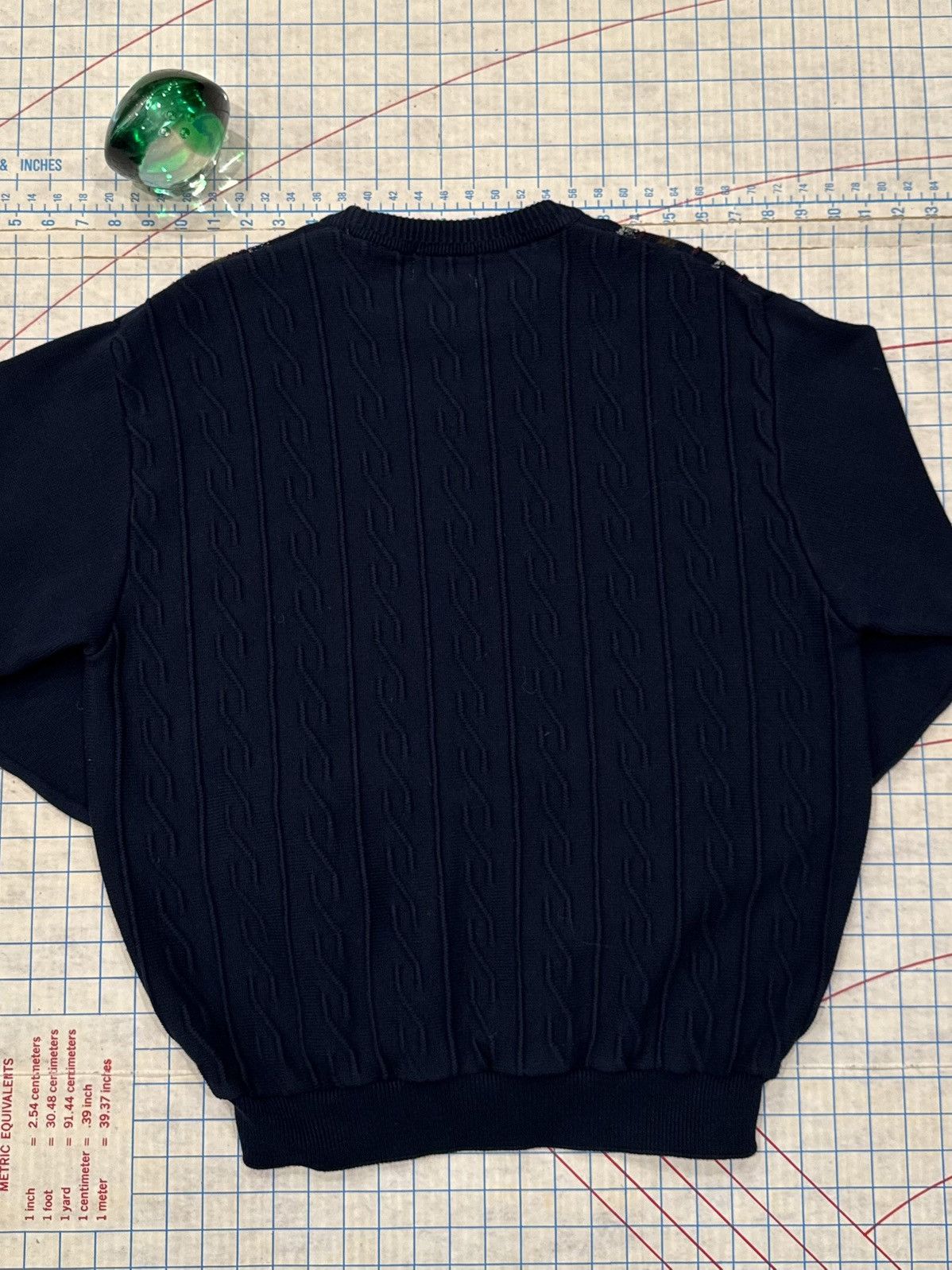 Vintage Vintage Gary Waters Patterned Knit Sweater Navy Mens SizeMed Size US M / EU 48-50 / 2 - 9 Thumbnail