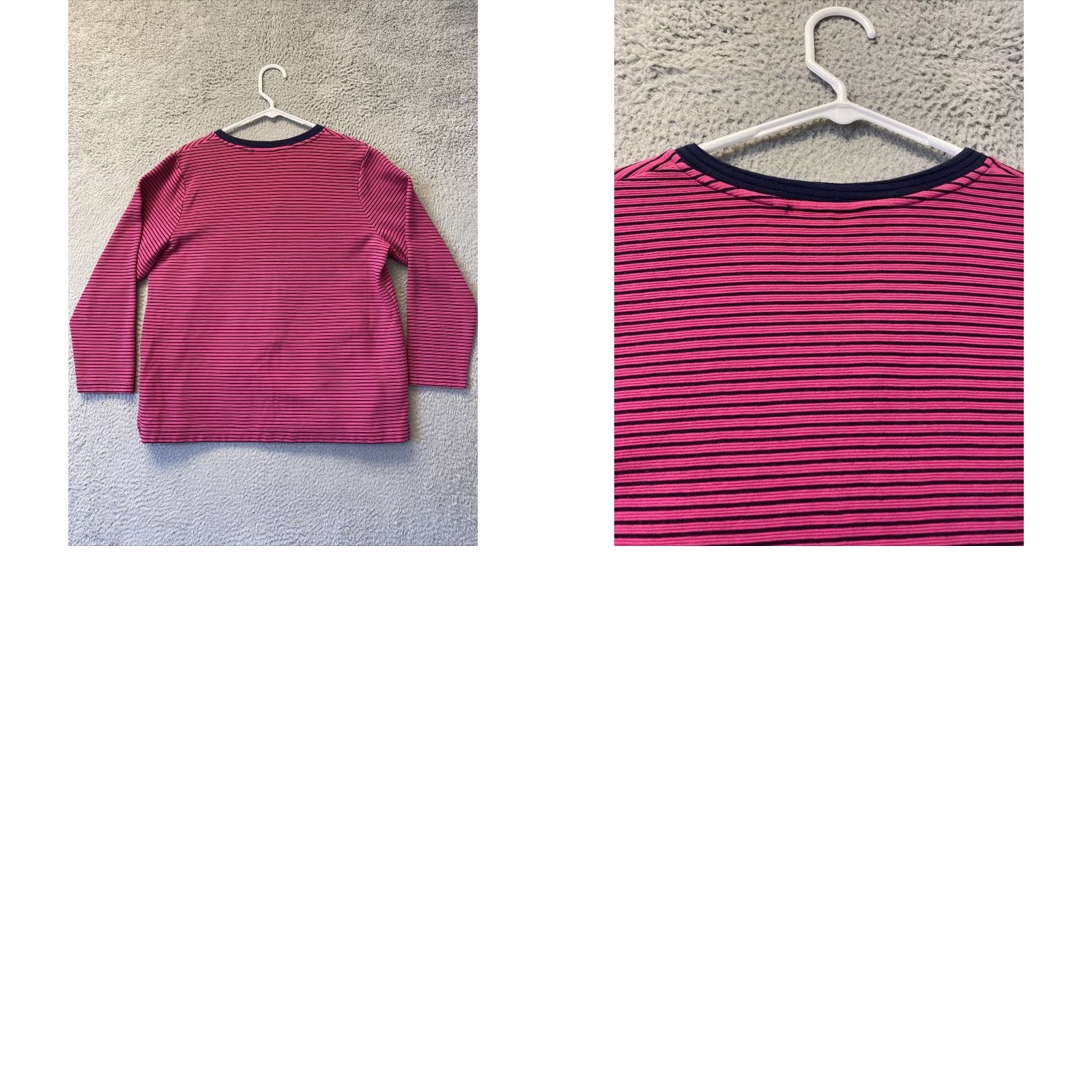 Croft & Barrow Croft Barrow Sweater Womens 1X Magenta Striped Long Sleeve Pullover 56-24 Size XL / US 12-14 / IT 48-50 - 8 Thumbnail