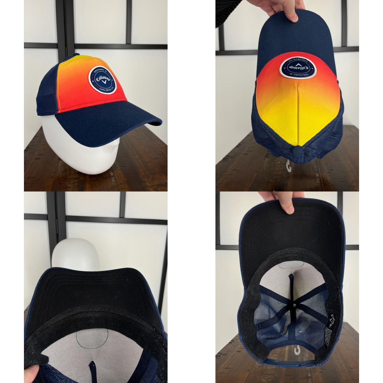 Callaway VINTAGE Callaway Hat Cap Snap Back Adult Blue Orange Carlsbad CA Polyester Blend Golfer Size ONE SIZE - 8 Thumbnail