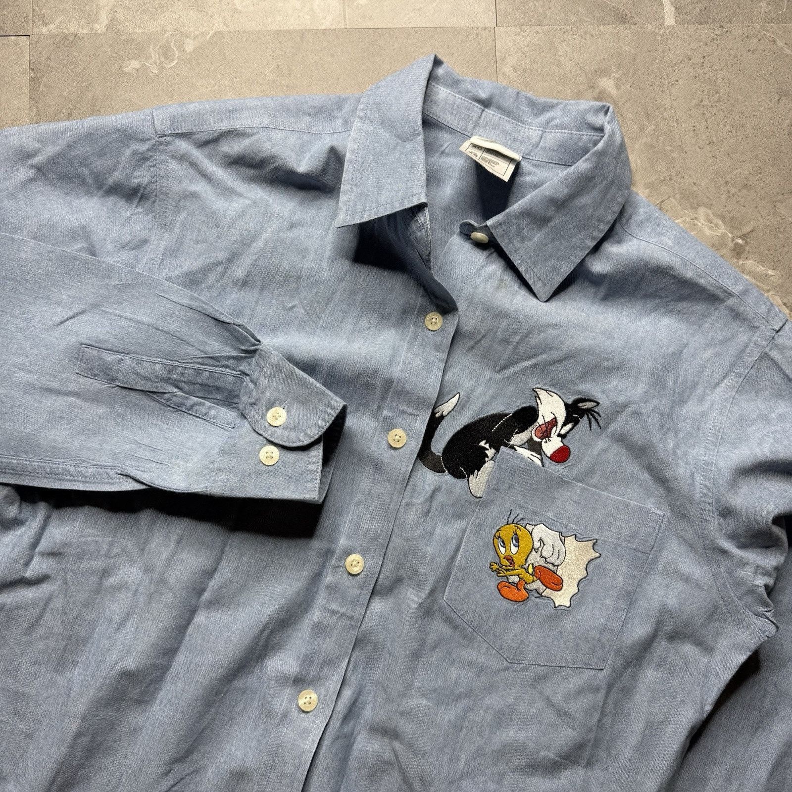 Warner Bros Vintage Looney Tunes Warner Bros Studio Shirt Blue Shirt XS Size US L / EU 52-54 / 3 - 1 Thumbnail