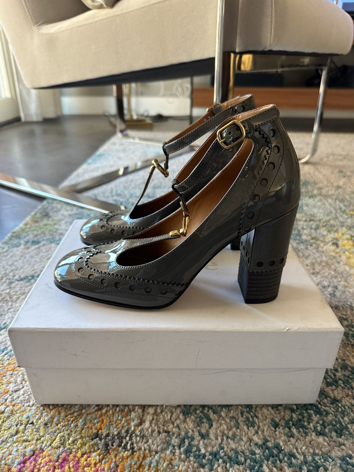 Patent Leather T-strap Mary Jane Pumps