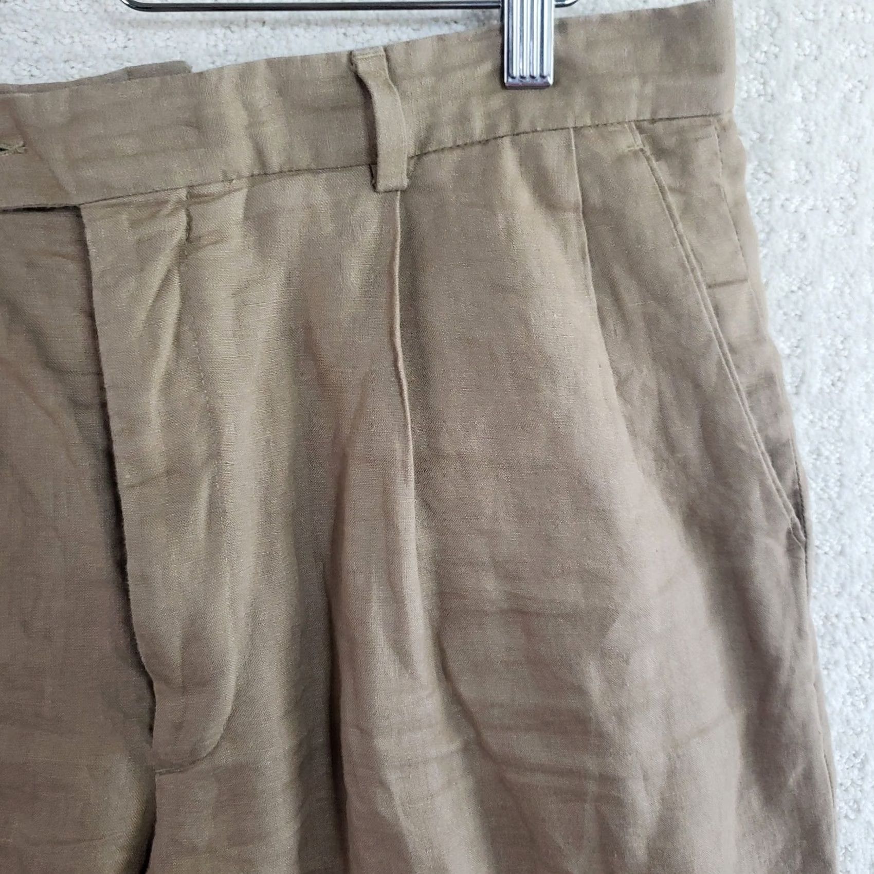 Vintage Cub Cabana 100% Linen Pleated Shorts Bermuda Men Beige 35x10 Casual Polo Golf Summer Knit? Size US S / EU 44-46 / 1 - 5 Thumbnail